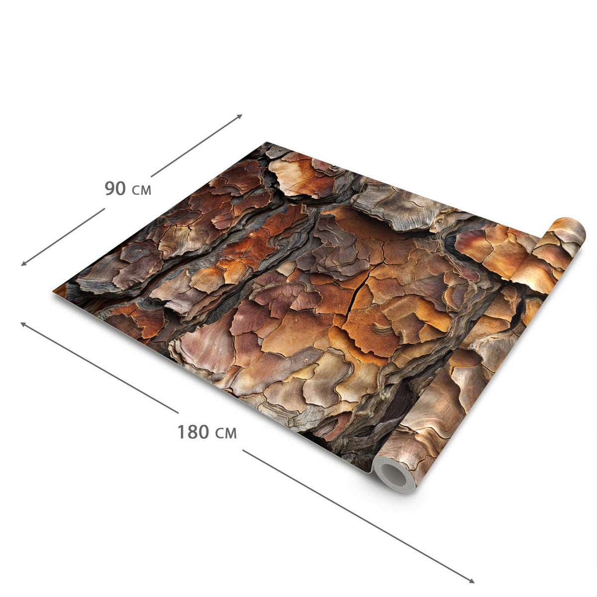 Waschbarer Küchenläufer mit Motiv Baumrindenstruktur in der Grösse 80x200 cm für angenehme Haptik