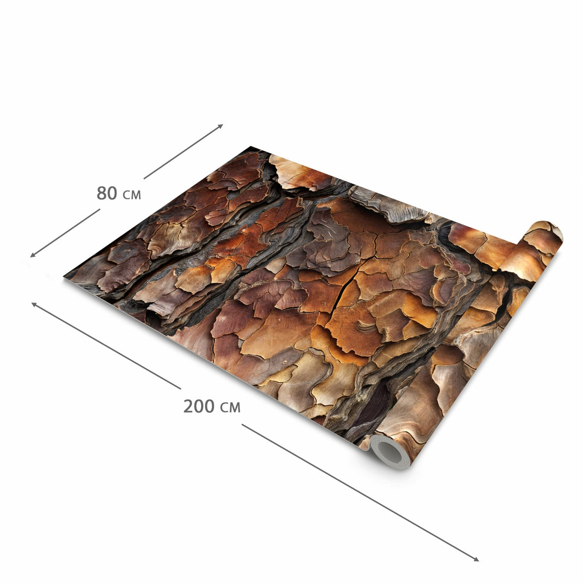 Pflegeleichter waschbarer Küchenläufer mit Motiv Baumrindenstruktur in der Grösse 80x200 cm