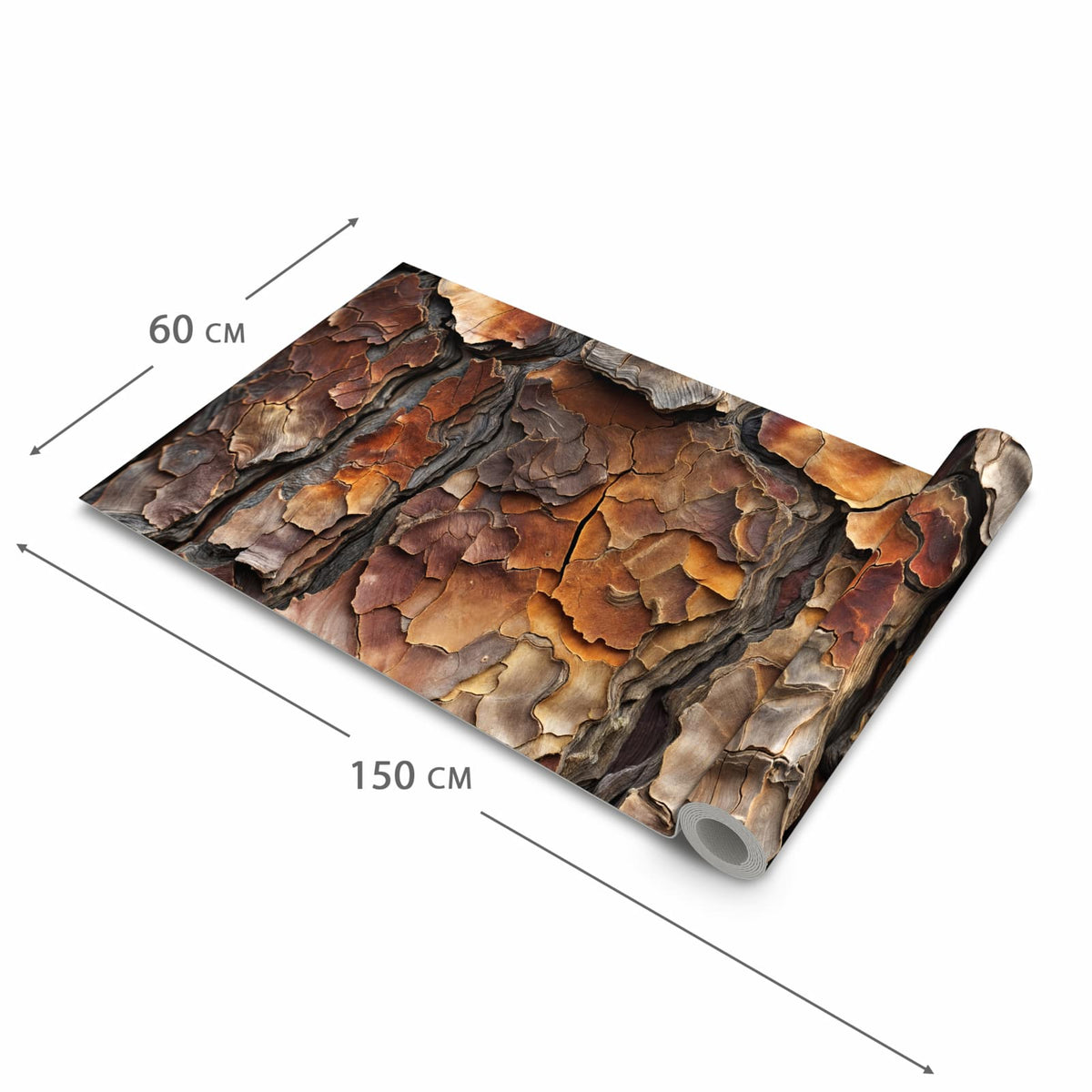 Wasserabweisender Küchenteppich mit Motiv Baumrindenstruktur in der Größe 80x200 cm