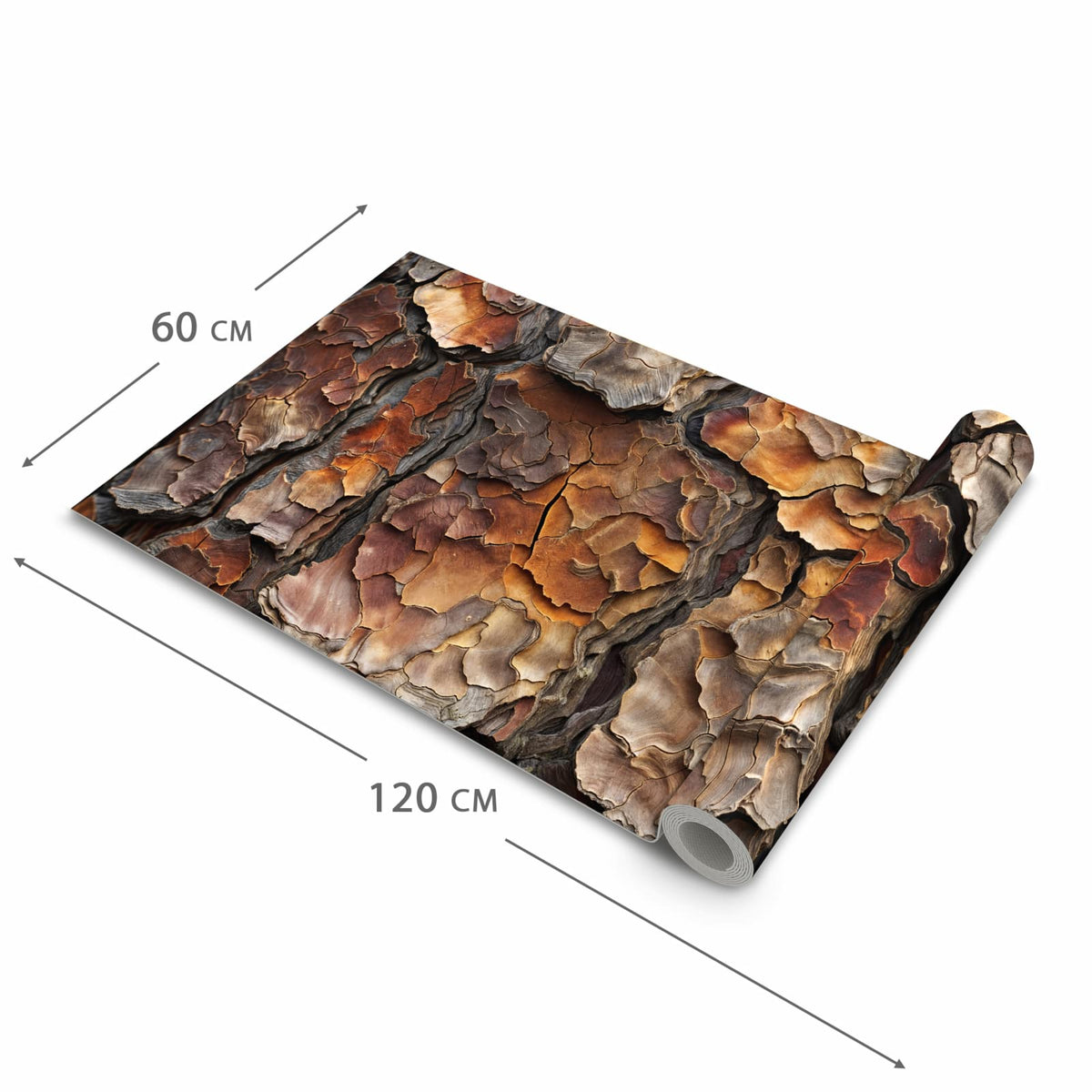 Waschbarer Küchenteppich mit Motiv Baumrindenstruktur in der Grösse 80x200 cm für Trittkomfort