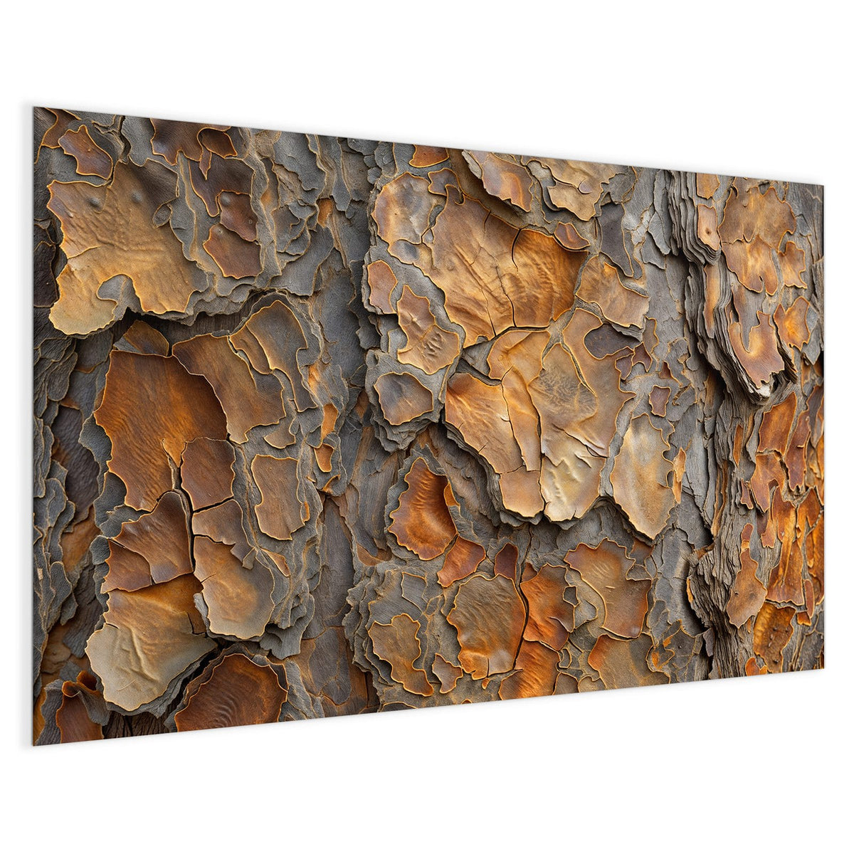 4 mm Glas statt lackiertem Blech – Magnettafel - Kiefernrinde