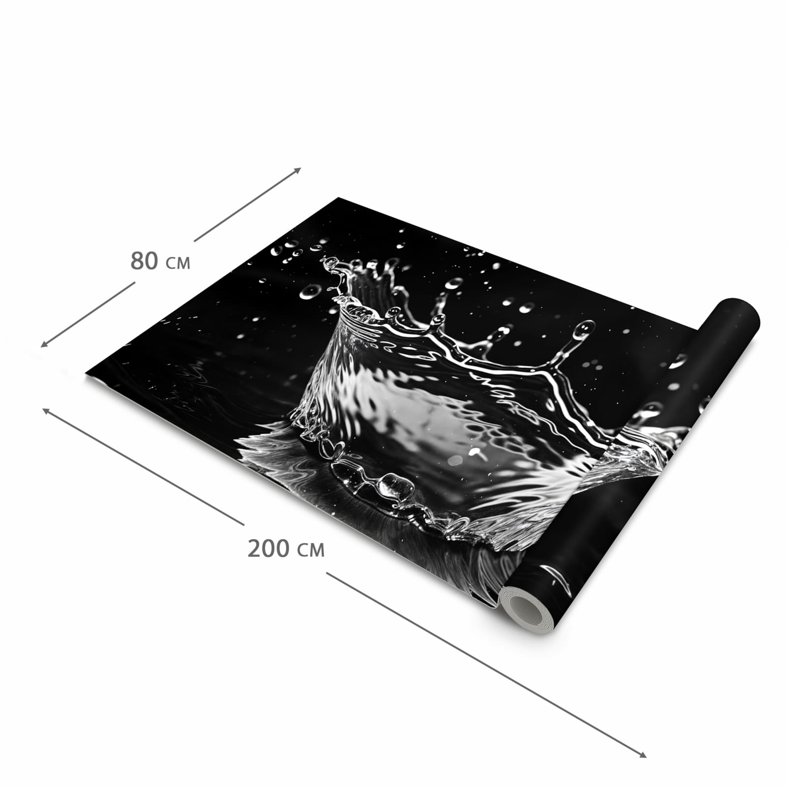 Rutschhemmender Läufer Eingangsbereich mit Motiv Sanfte Wasserspritzer in der Grösse 60x90 cm