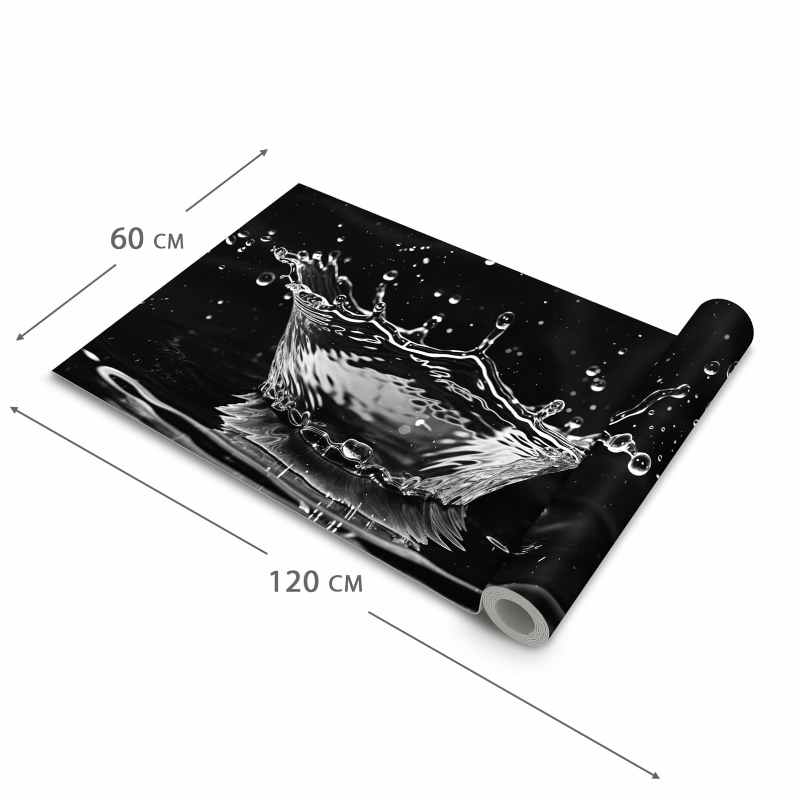 Fleckenresistenter waschbarer Teppich Küche mit Motiv Sanfte Wasserspritzer in der Grösse 60x90 cm