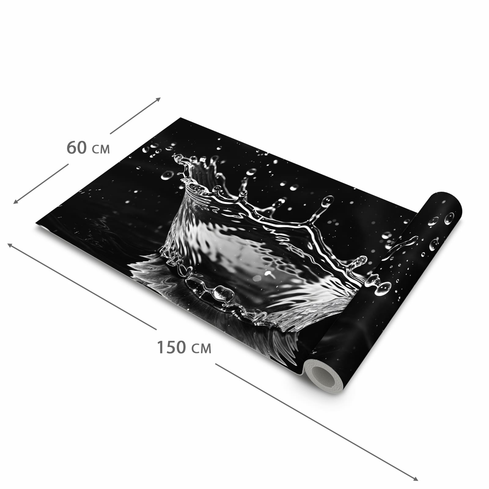 Schmutzabweisender Küchenläufer mit Motiv Sanfte Wasserspritzer in der Grösse 60x90 cm