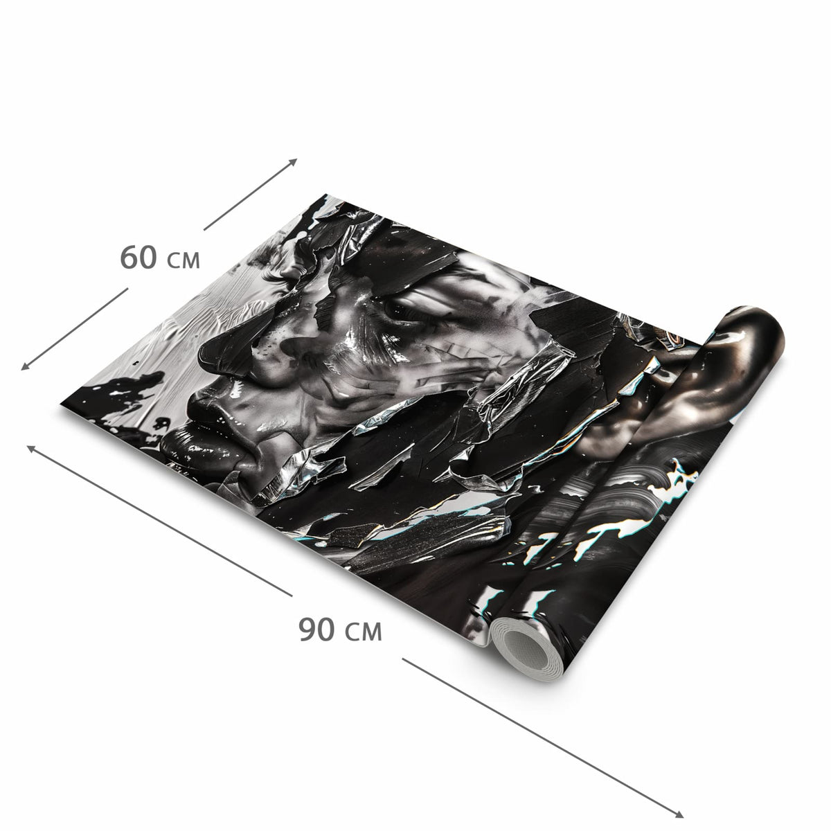 Küchenteppich mit Motiv Abstraktes Porträt in der Grösse 60x90 cm für sichere Aufbewahrung