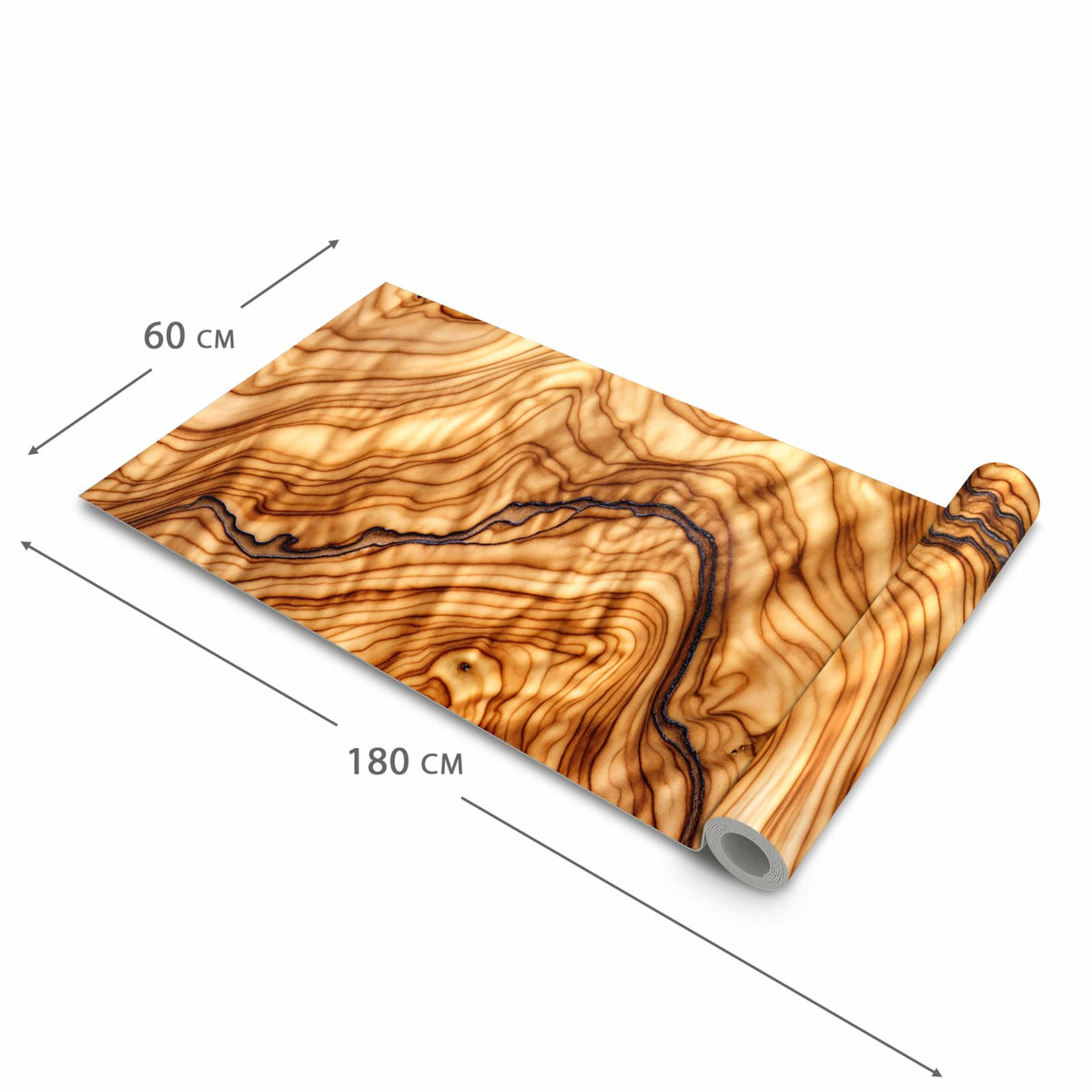Flacher rutschfester Küchenläufer mit Motiv Holzmuster in der Grösse 60x300 cm