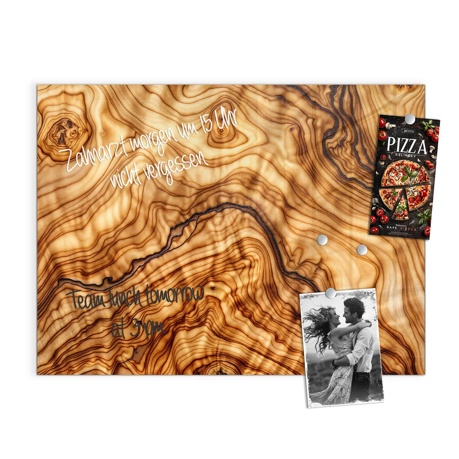 Maße Magnettafel - Olivenholz