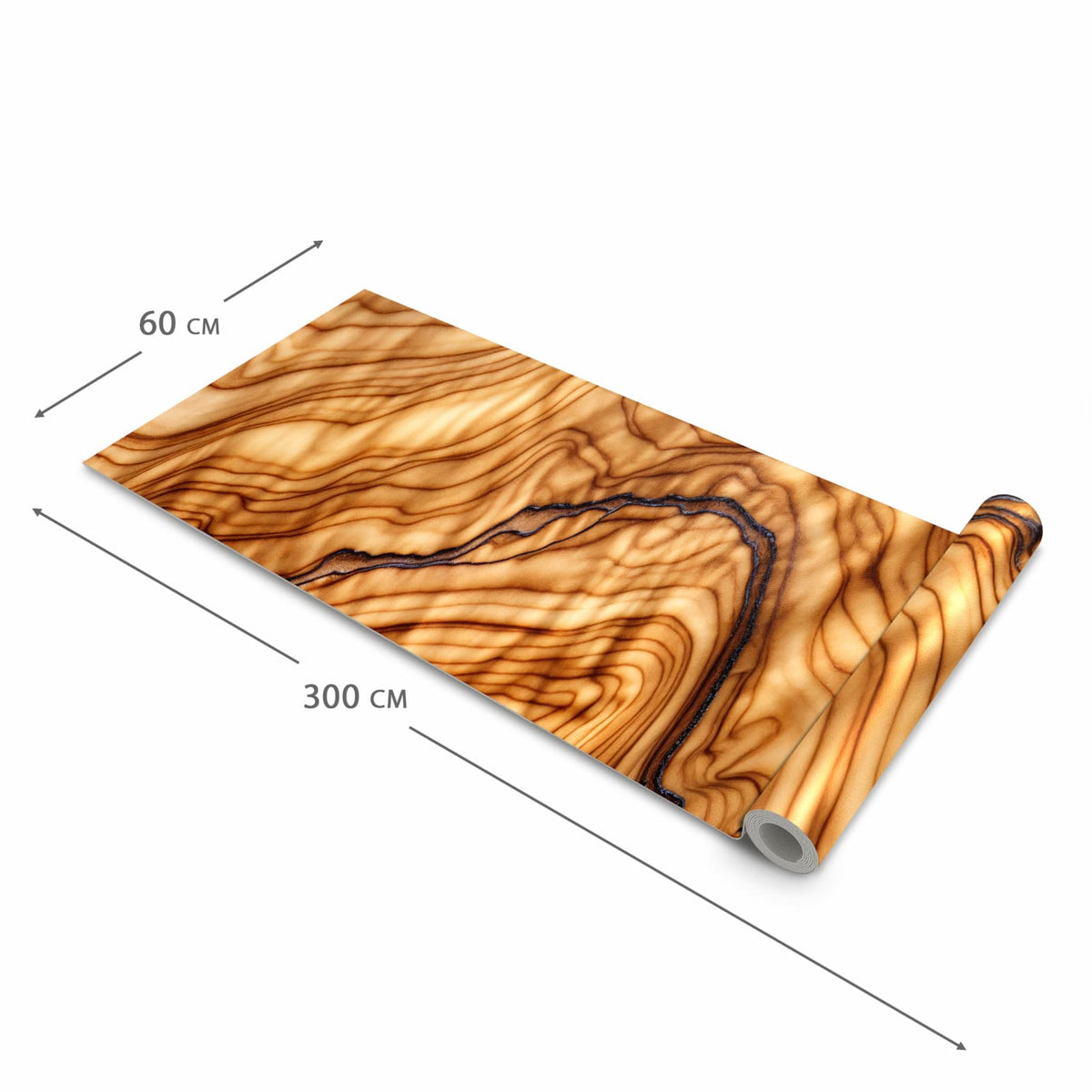 Rutschfester waschbarer Küchenläufer mit Motiv Holzmuster in der Größe 60x300 cm