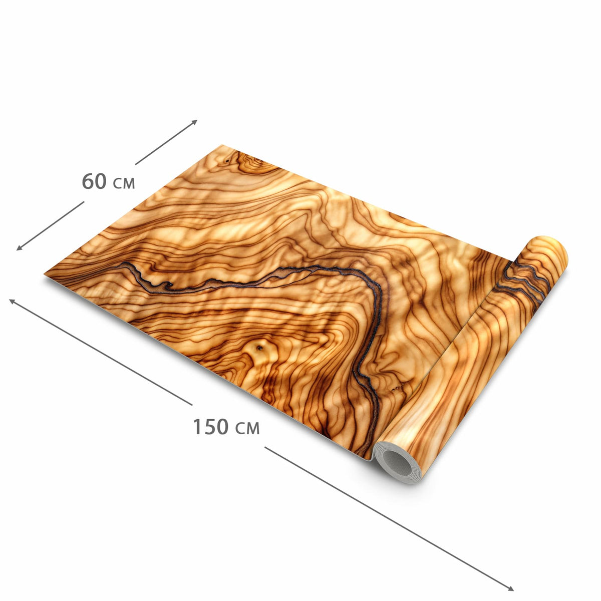 Langlebiger Küchenläufer mit Motiv Holzmuster in der Grösse 60x300 cm, waschbar