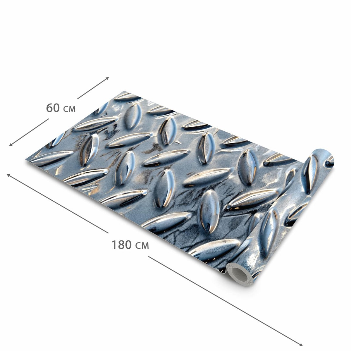 Farbbeständiger Küchenteppich mit Motiv Riffelblechmuster in der Grösse 60x300 cm
