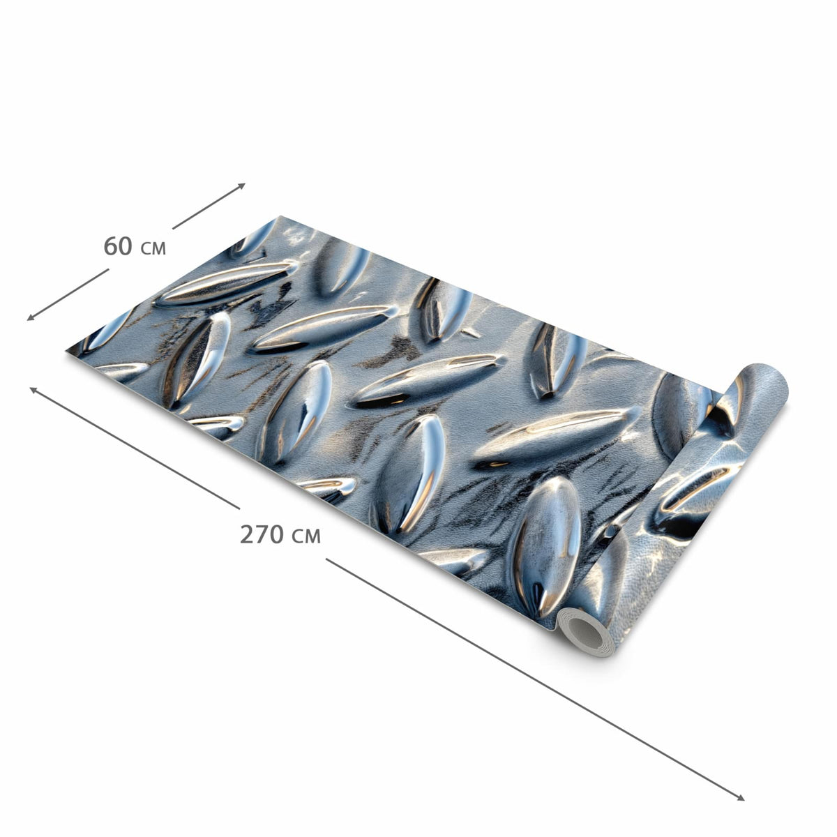 Küchenteppich mit Motiv Riffelblechmuster in der Größe 60x300 cm für sicheres Aufbewahren