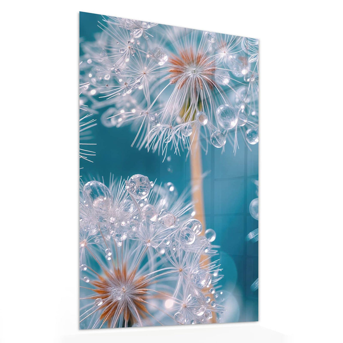 11 Größen – von 30 × 60 bis 60 × 150 cm – Wandbild - Pusteblumen mit Tropfen - Hochformat