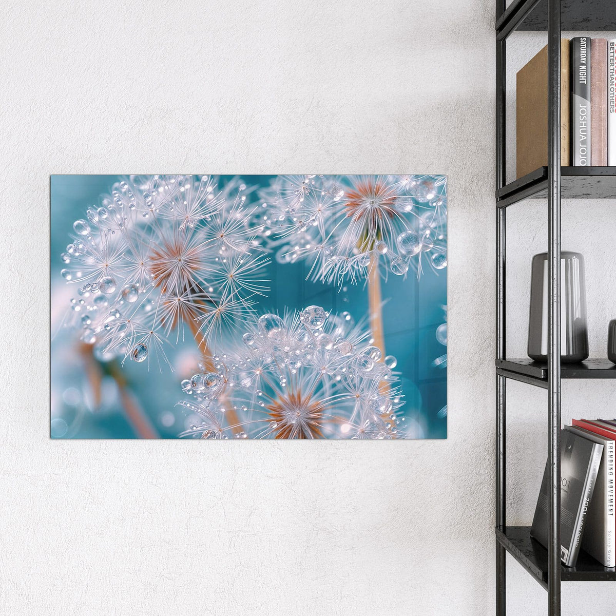 9 Größen – von 30 × 30 bis 120 × 90 cm – Magnettafel - Pusteblumen mit Tropfen