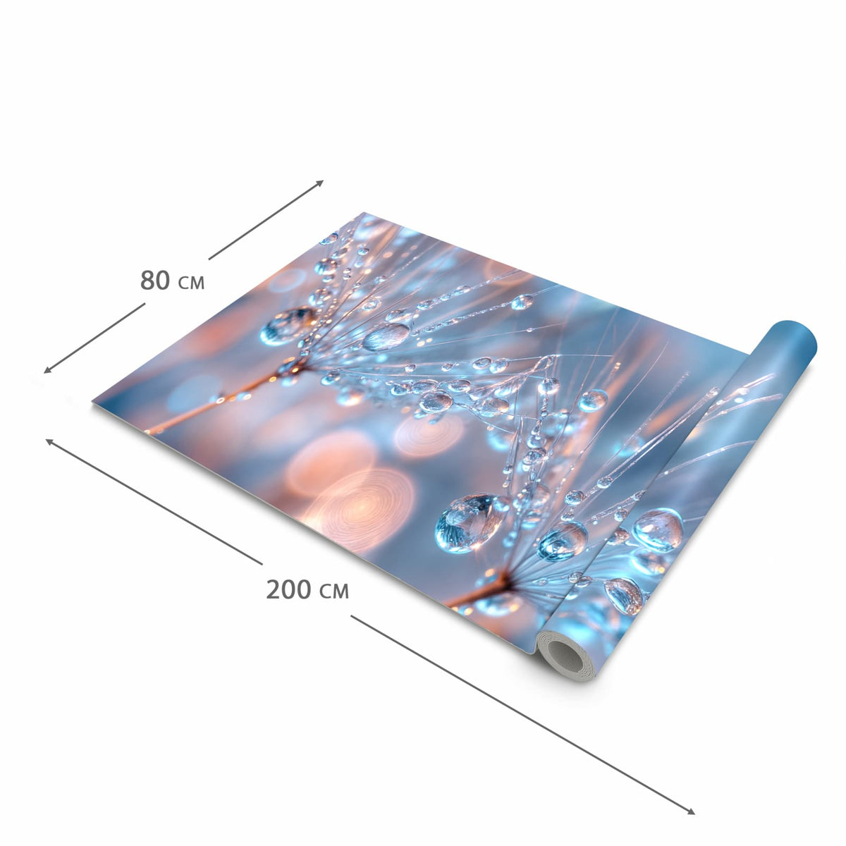 Komfortabler Läufer Küche mit Motiv Wassertropfen Kunst in der Grösse 60x270 cm