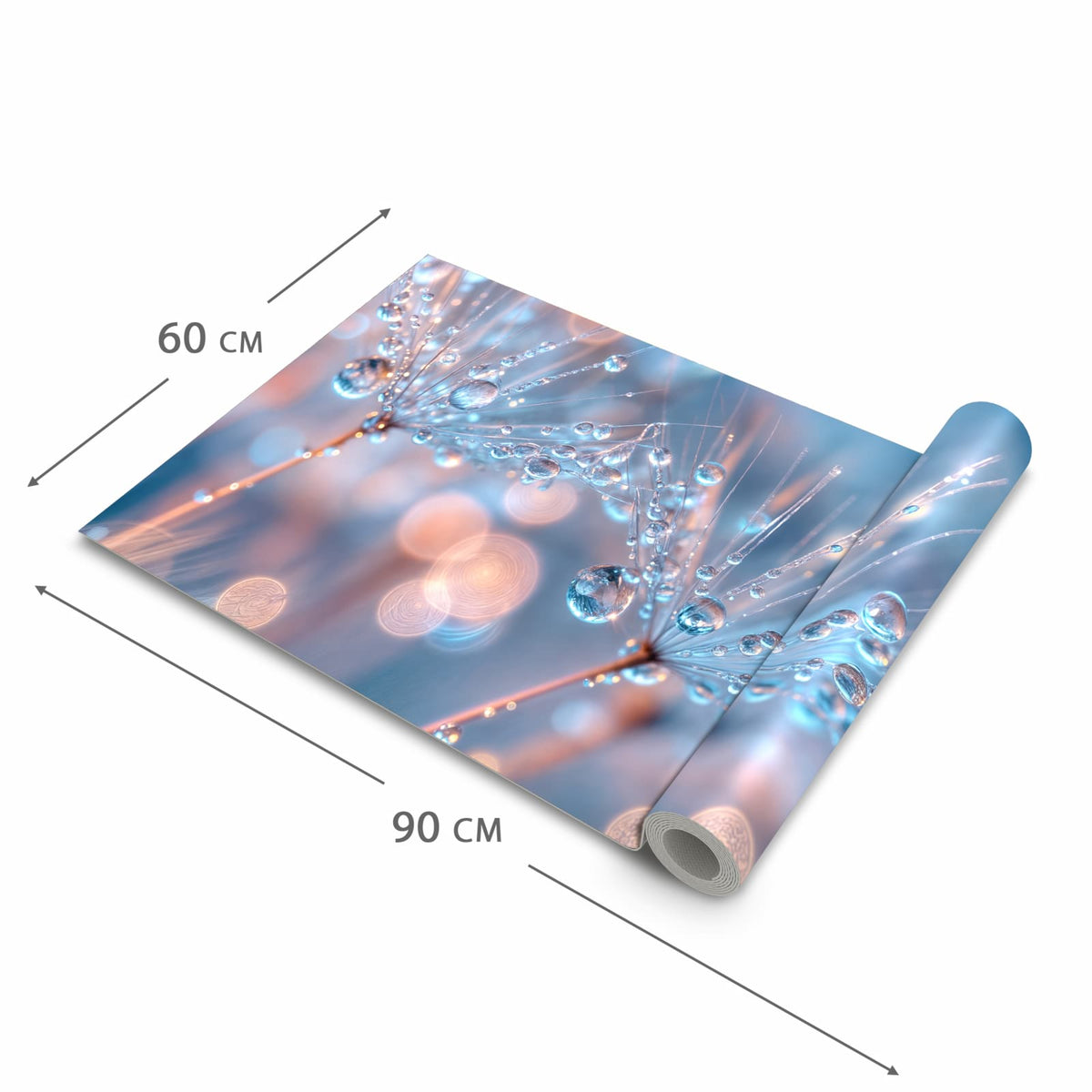 UV-beständiger Läufer für die Küche mit Motiv Wassertropfen Kunst in der Grösse 60x270 cm