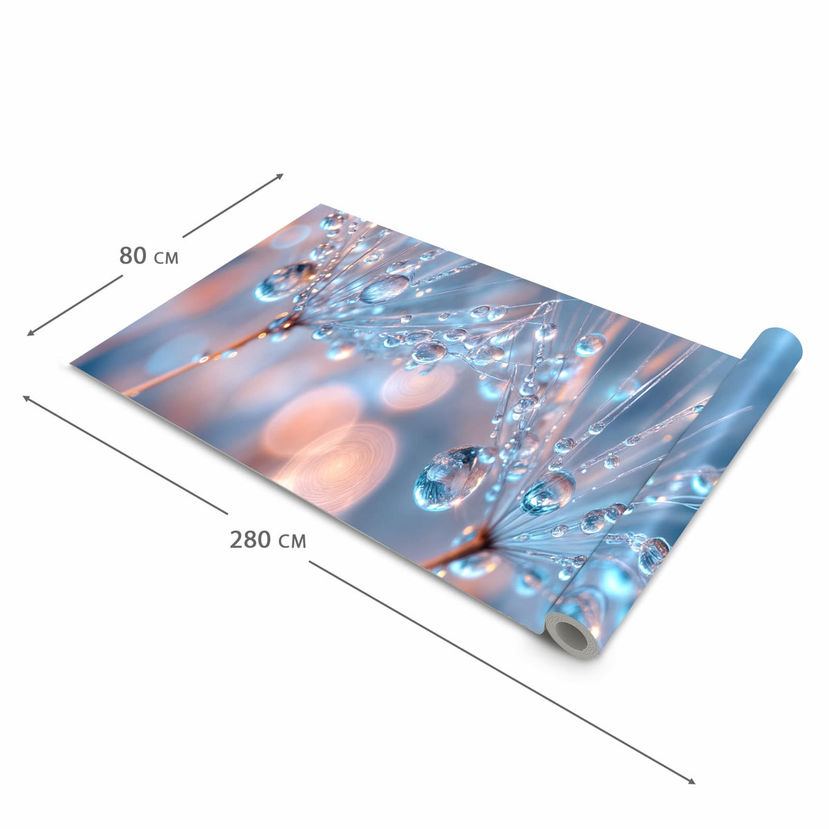 Fleckenresistenter Küchenläufer mit Motiv Wassertropfen Kunst in der Grösse 60x270 cm