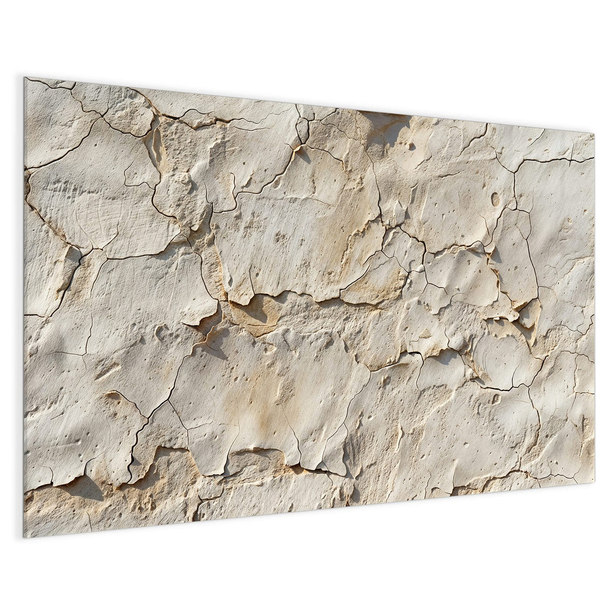 4 mm Glas statt lackiertem Blech – Magnettafel - Beiger Putz mit Rissen