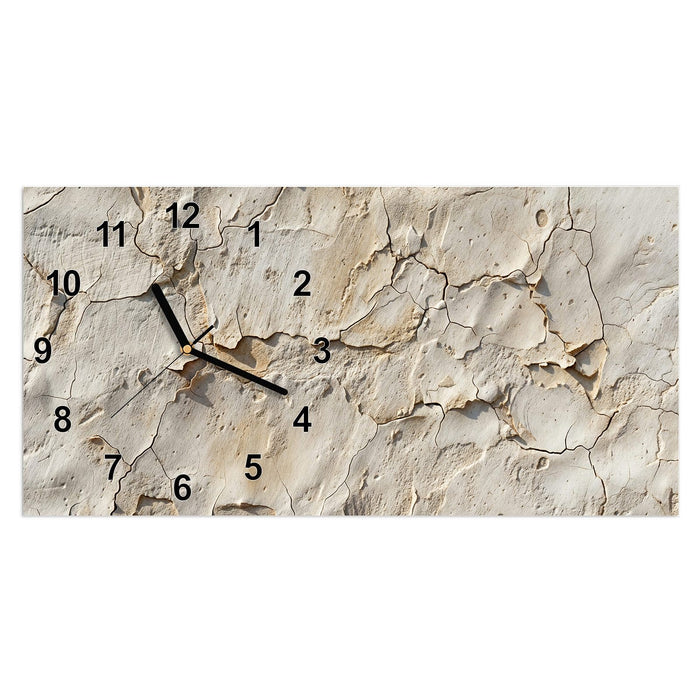 Wanduhr Abgeplatzte Farbe aus Glas – Querformat 60 × 30 cm mit Ziffernblatt Modern