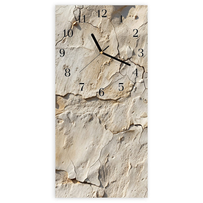 Wanduhr Abgeplatzte Farbe aus Glas – Hochformat 30 × 60 cm mit Ziffernblatt Klassisch