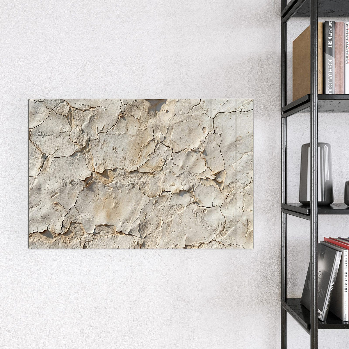 9 Größen – von 30 × 30 bis 120 × 90 cm – Magnettafel - Beiger Putz mit Rissen