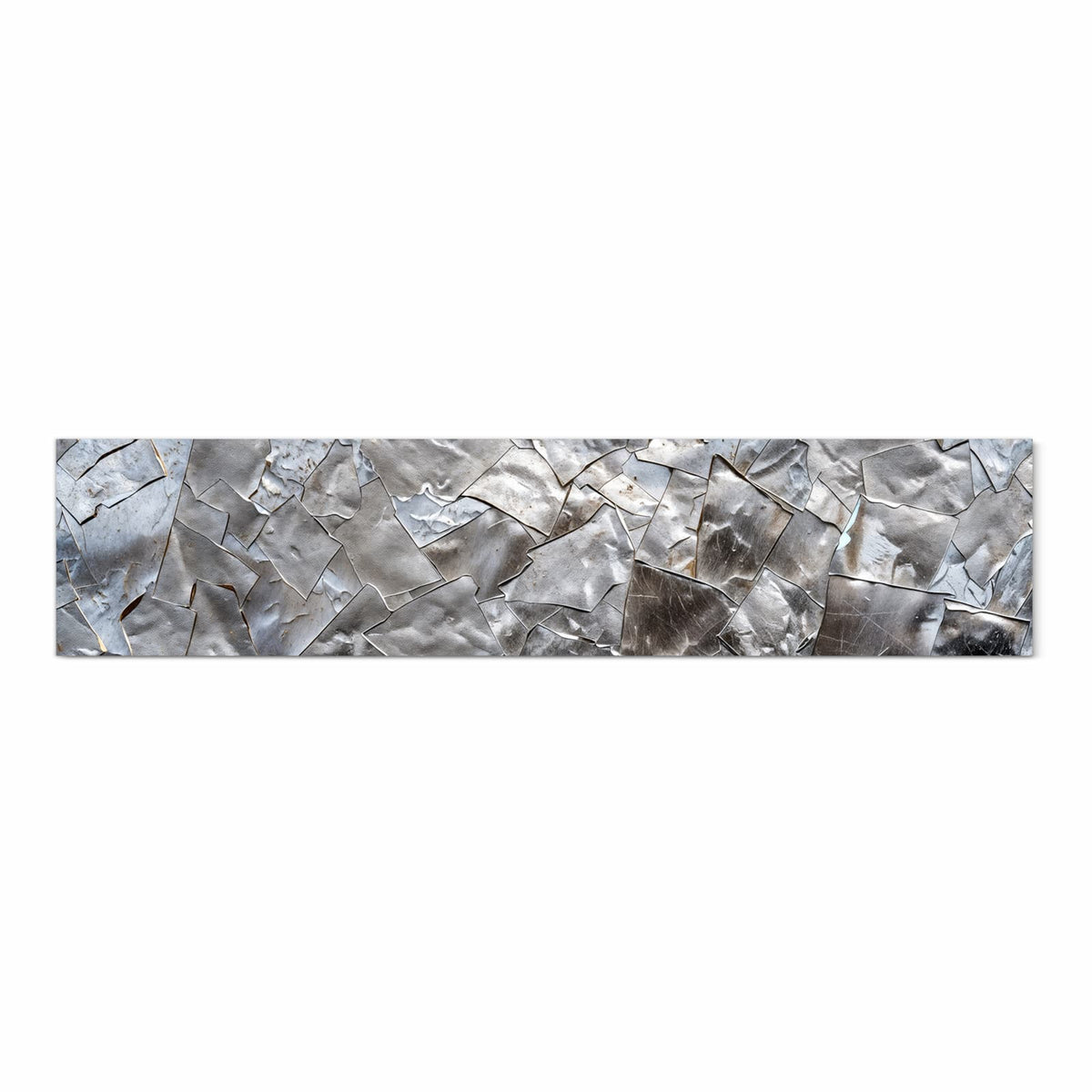 Geräuschdämpfender Küchenteppich mit Motiv Metallisches Mosaik in Frontansicht