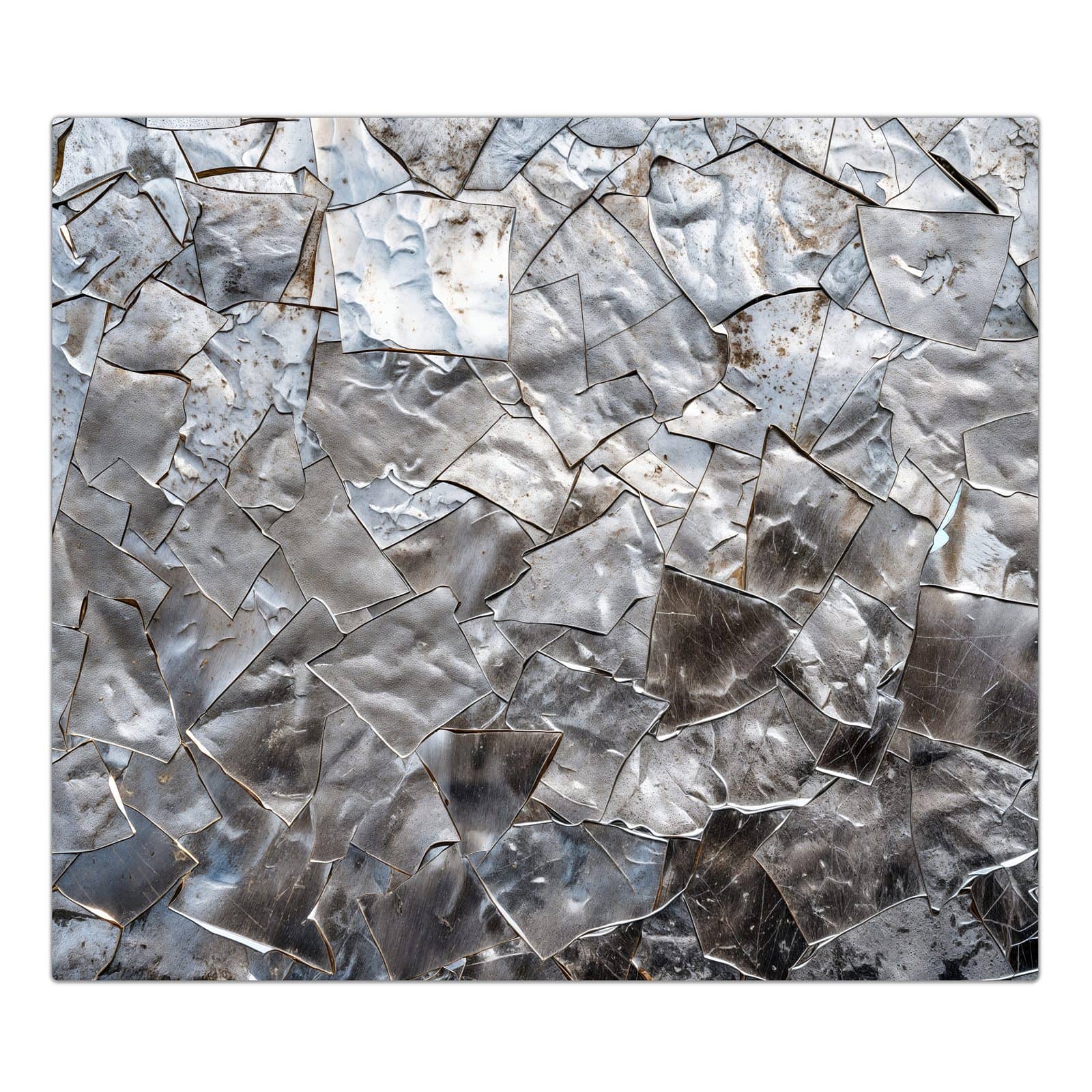 1-teilige Herdabdeckplatte aus Glas mit Metallisches Mosaik-Motiv in der Frontansicht