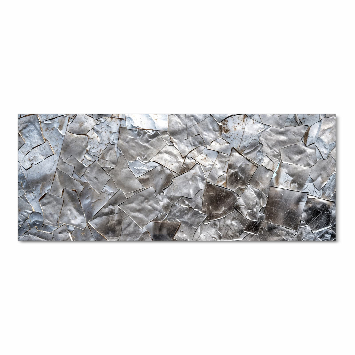 Formstabiler abwaschbarer Küchenteppich mit Motiv Metallisches Mosaik in Frontansicht