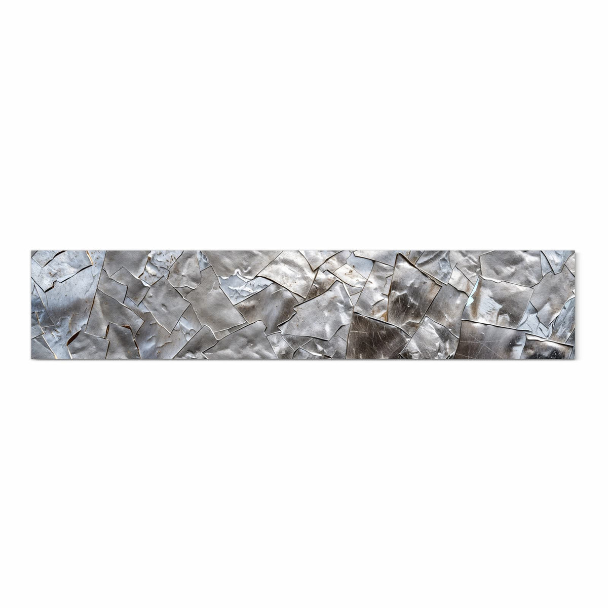 Abriebfester Küchenteppich mit Motiv Metallisches Mosaik in Frontansicht