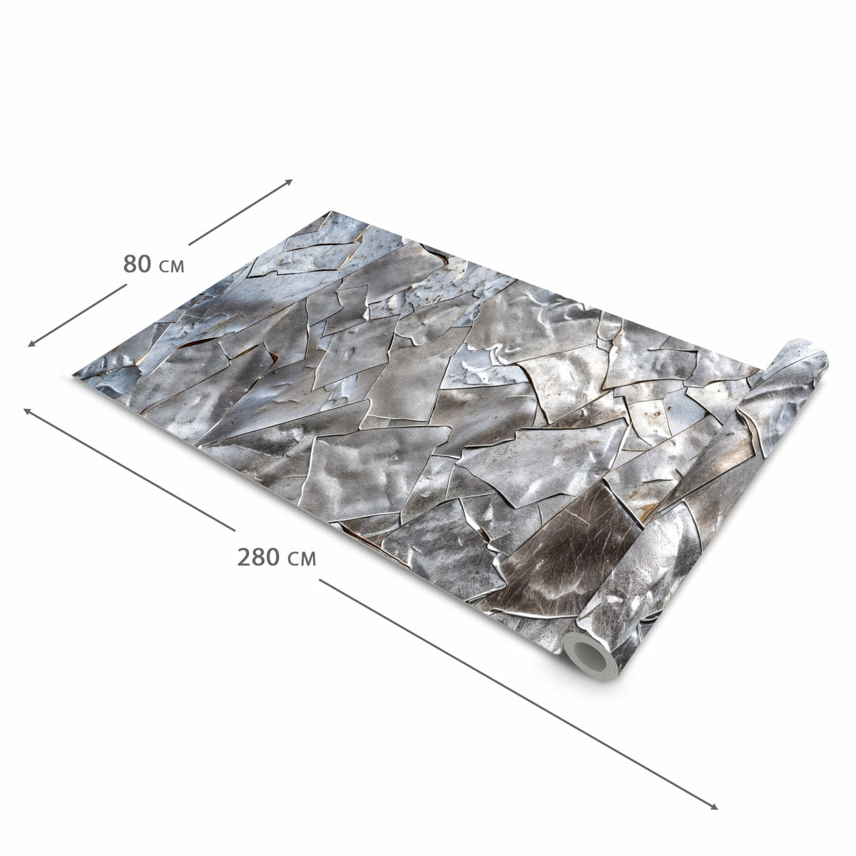 Geruchsneutraler waschbarer Küchenteppich mit Motiv Metallisches Mosaik in der Grösse 60x240 cm