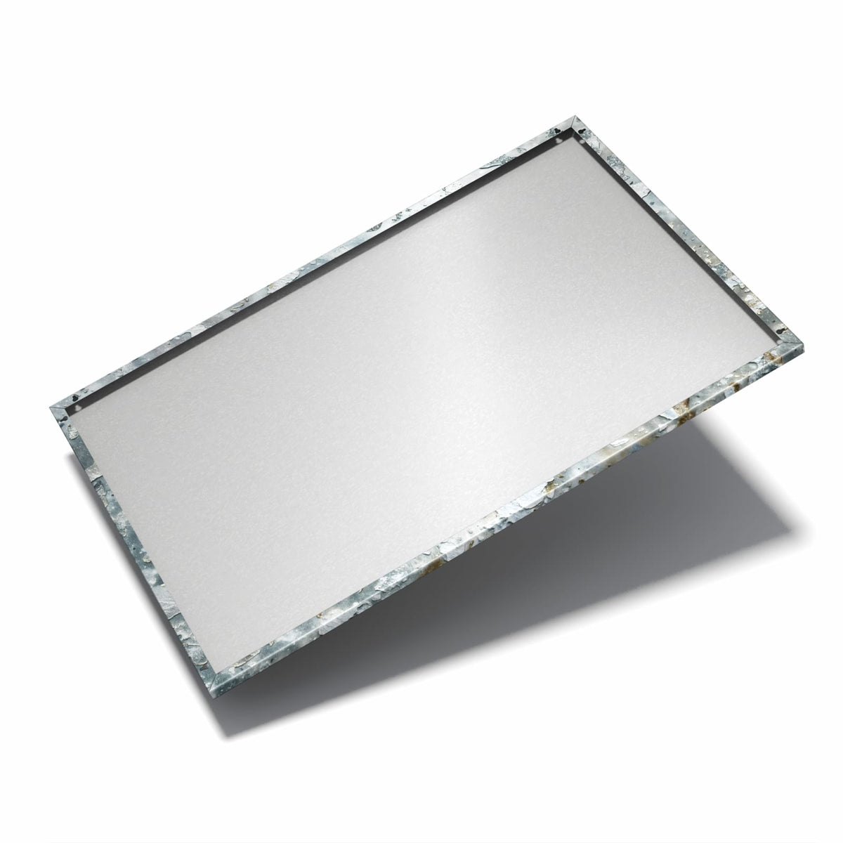 Nur 7 mm – liegt eng an der Wand – Metall Magnettafel - Abgeplatztes Graublau