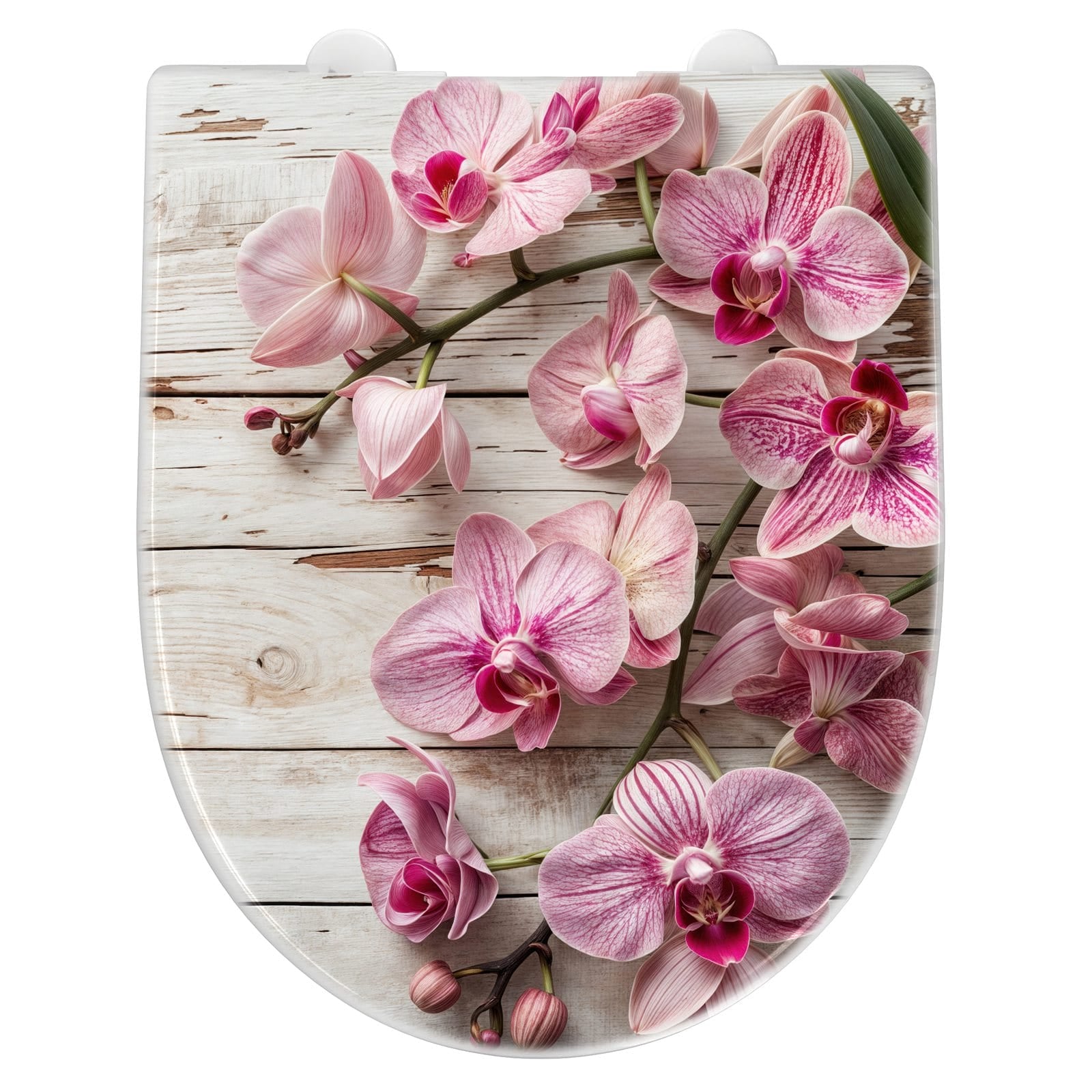 WC-Sitz mit Absenkautomatik Orchideen auf Holz
