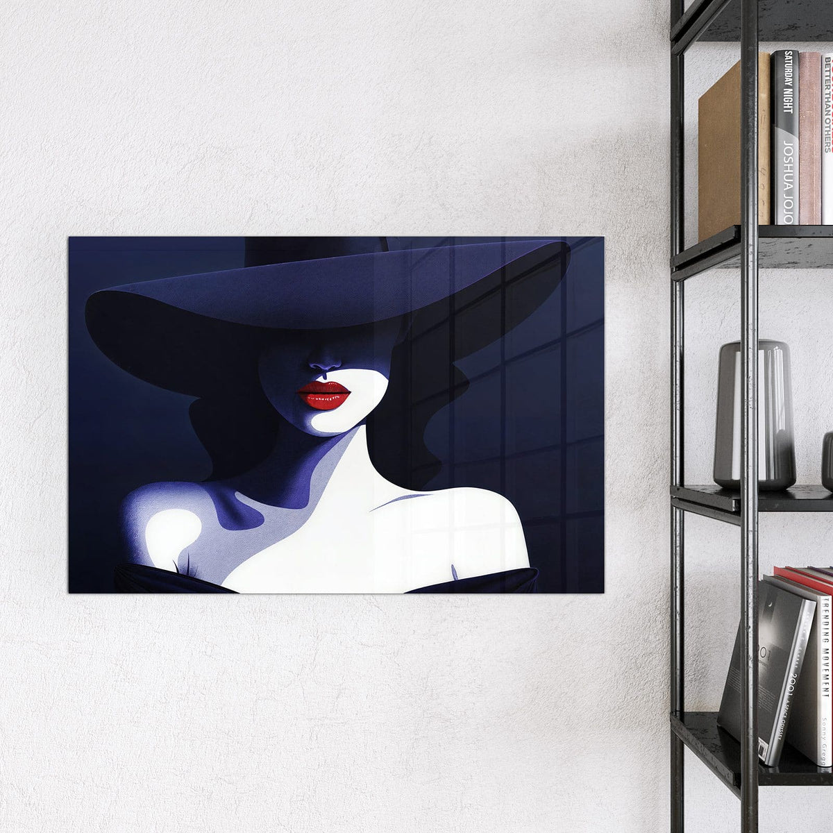 Magnettafel - Dame mit dunklem Hut – Glamour-Dame unter dunklem Hut