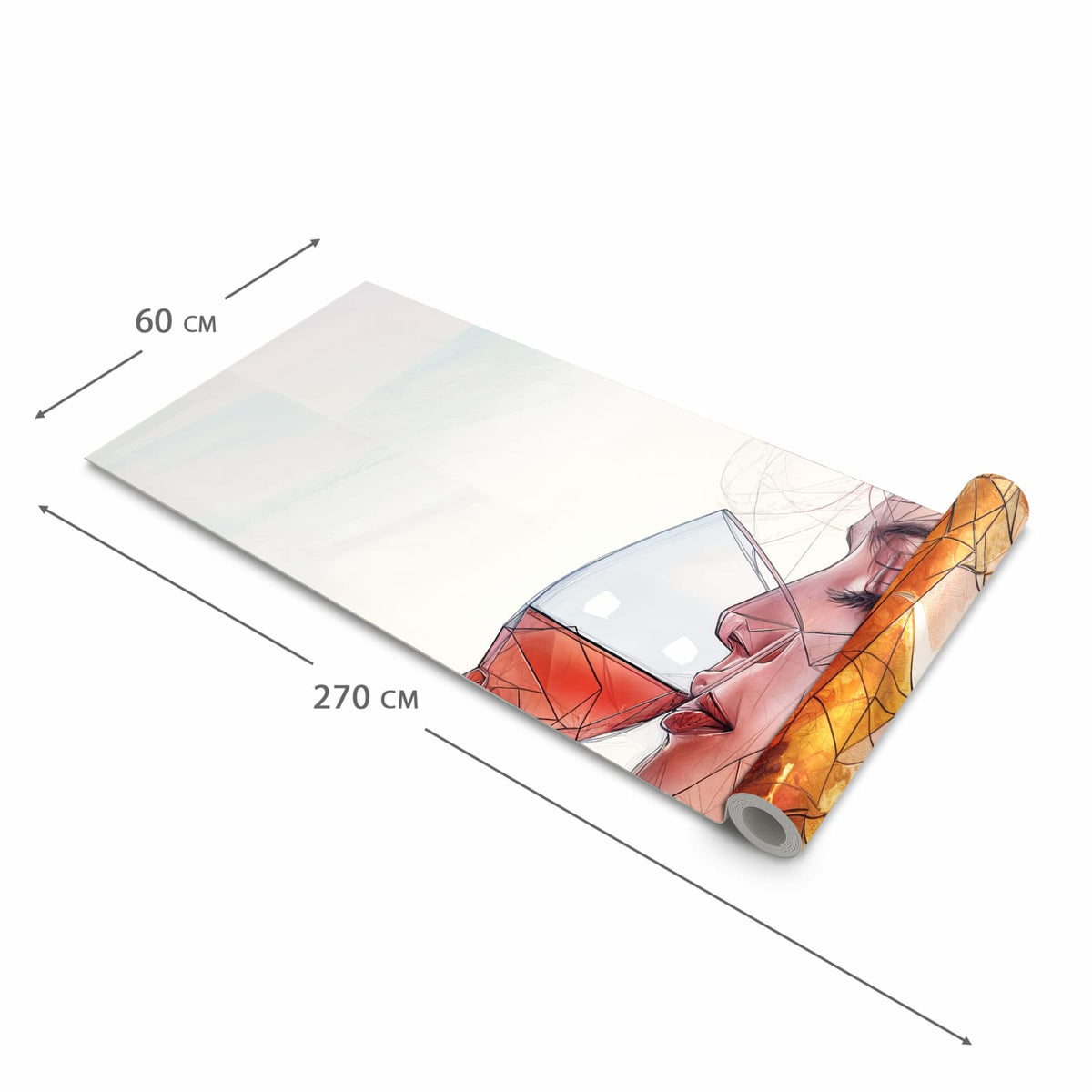 Rutschfester Küchenläufer nach Maß mit Motiv Weintrinkende Frau in der Größe 60x180 cm