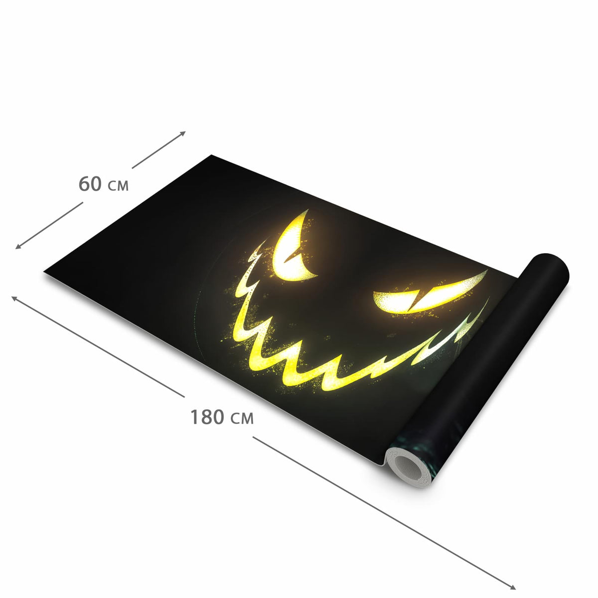 Rutschfester Läufer für Flur mit Motiv Leuchtender Kürbis in der Grösse 60x150 cm