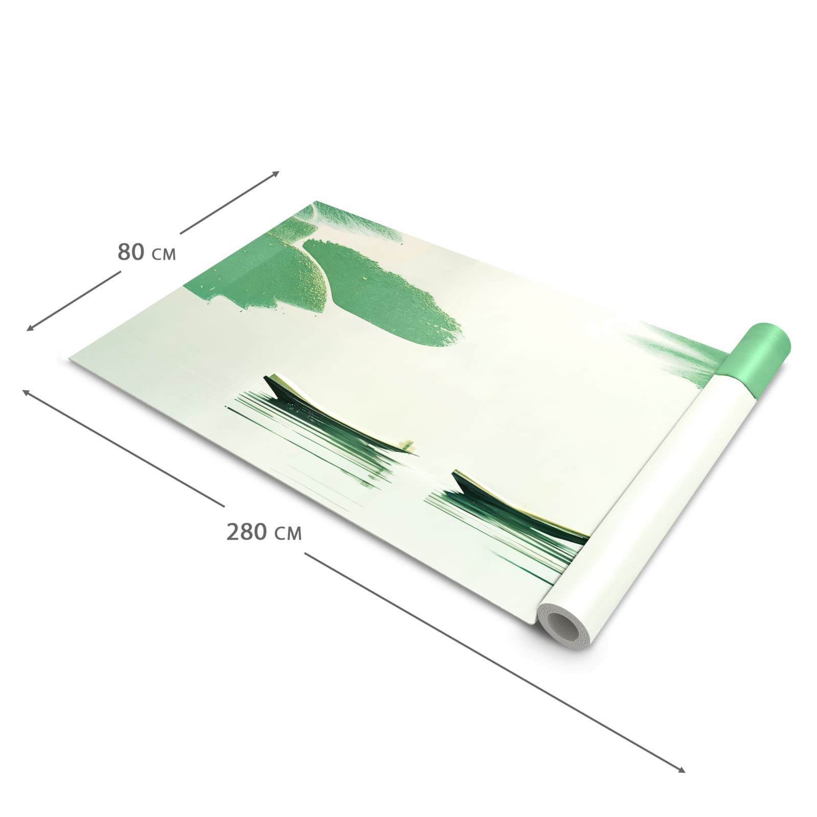 Hygienischer rutschfester Küchenläufer mit Motiv Boote auf dem See in der Grösse 60x120 cm