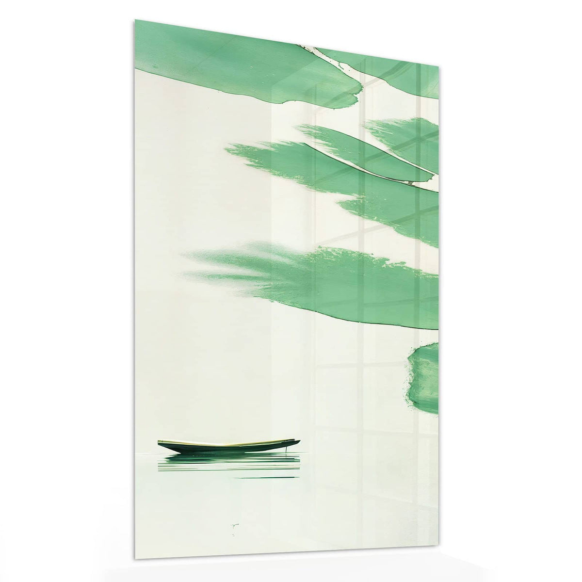 11 Größen – von 30 × 60 bis 60 × 150 cm – Wandbild - Boote zwischen Seerosen - Hochformat