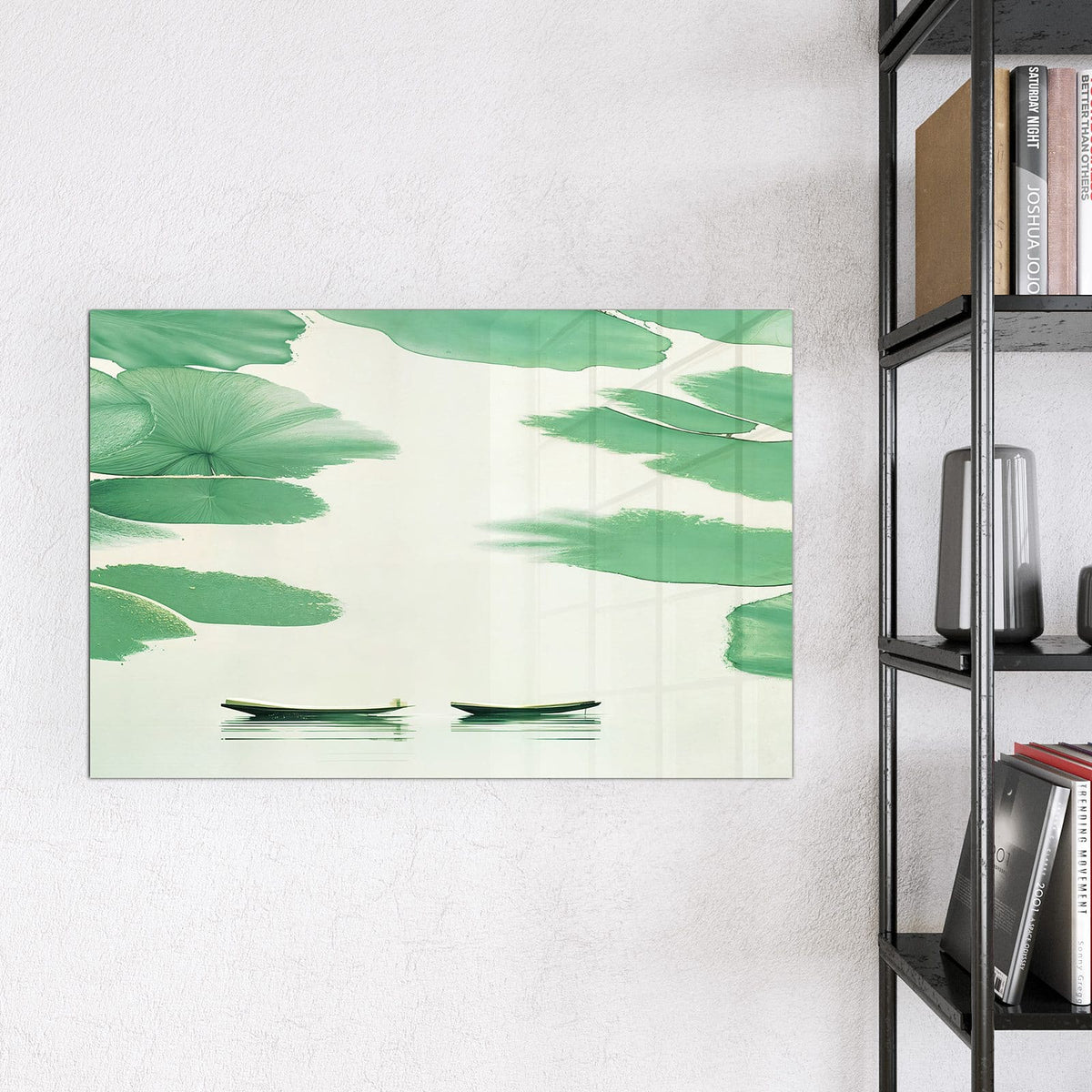 9 Größen – von 30 × 30 bis 120 × 90 cm – Magnettafel - Boote zwischen Seerosen