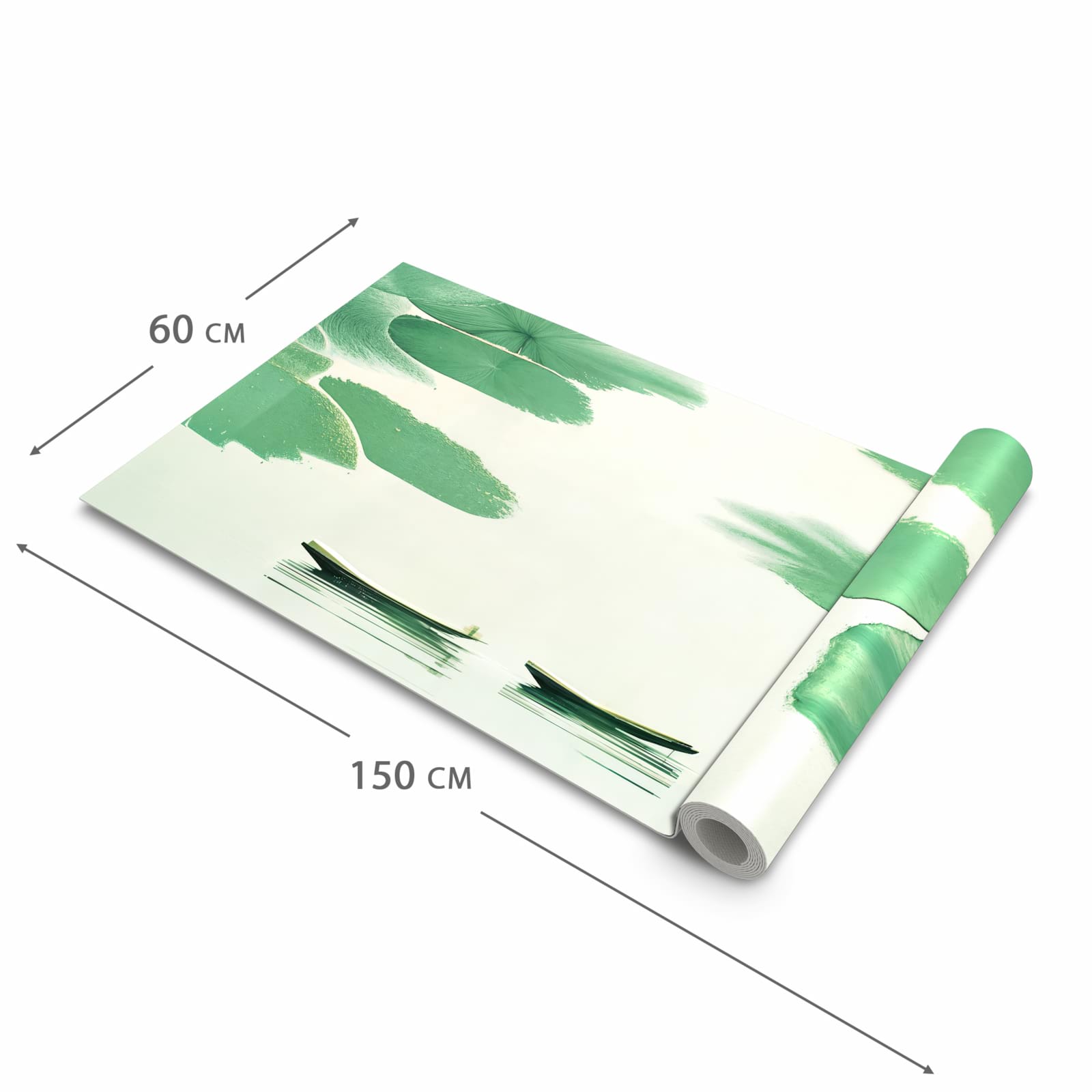 Geruchsneutraler Küchenteppich mit Motiv Boote auf dem See in der Grösse 60x120 cm zum Waschen