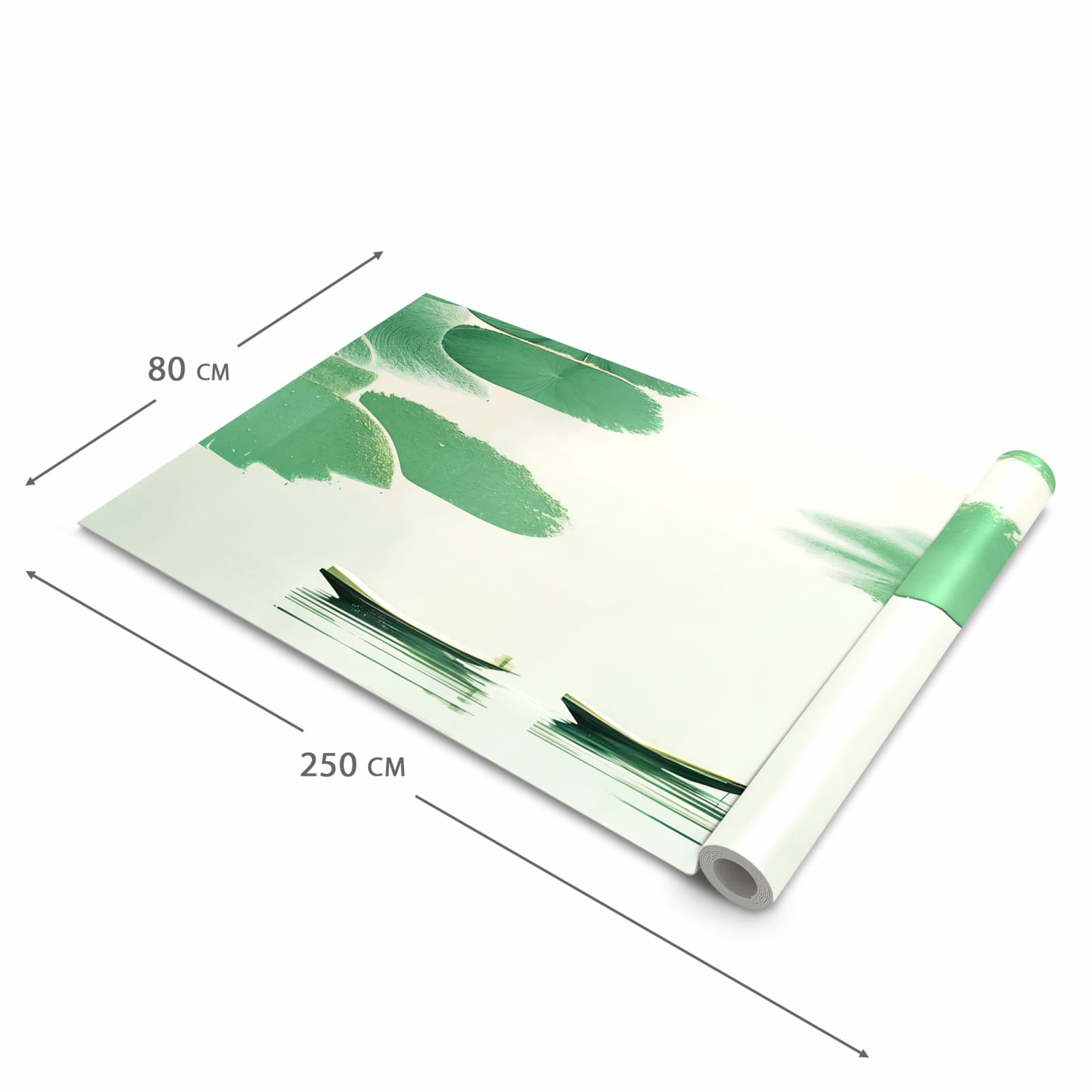 Waschbarer Küchenläufer mit Motiv Boote auf dem See in der Größe 60x120 cm, angenehme Haptik