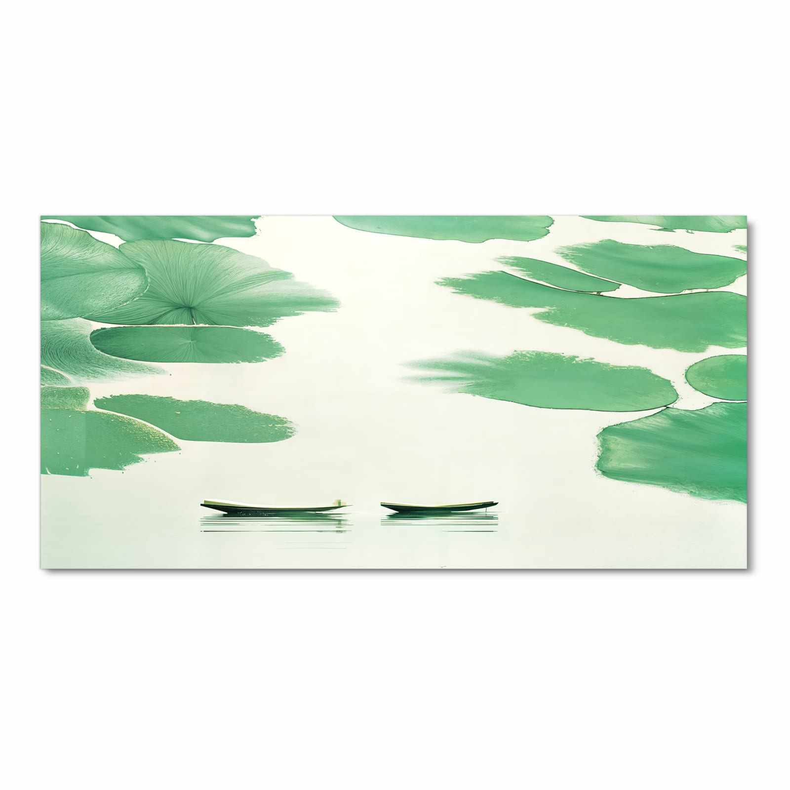 Komfortabler waschbarer Läufer für die Küche mit Motiv Boote auf dem See in Frontansicht