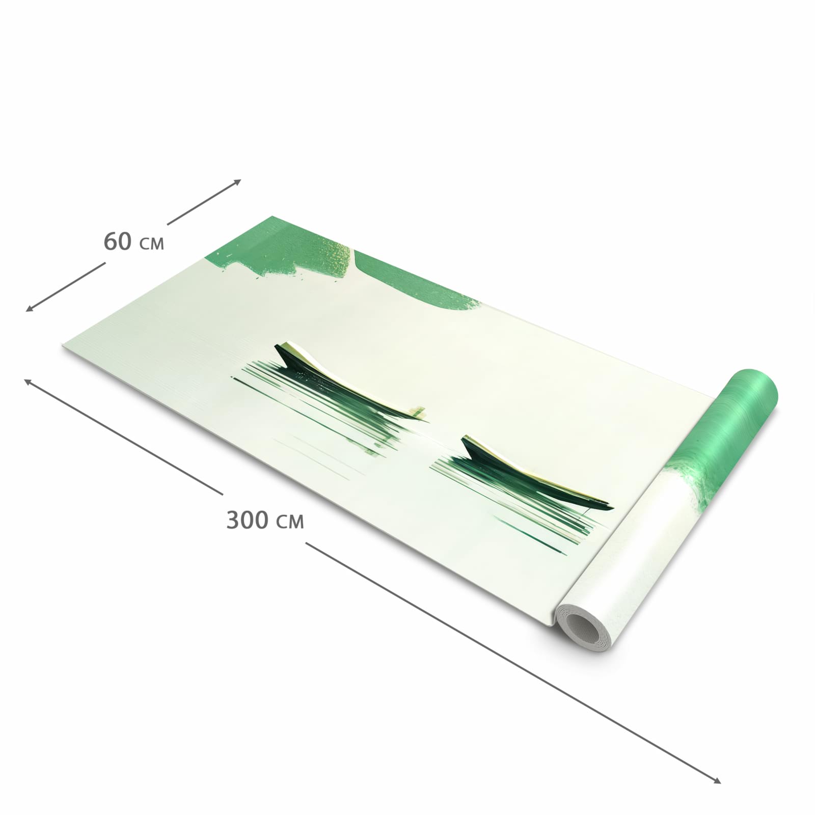 Komfortabler waschbarer Küchenteppich mit Motiv Boote auf dem See in der Grösse 60x120 cm