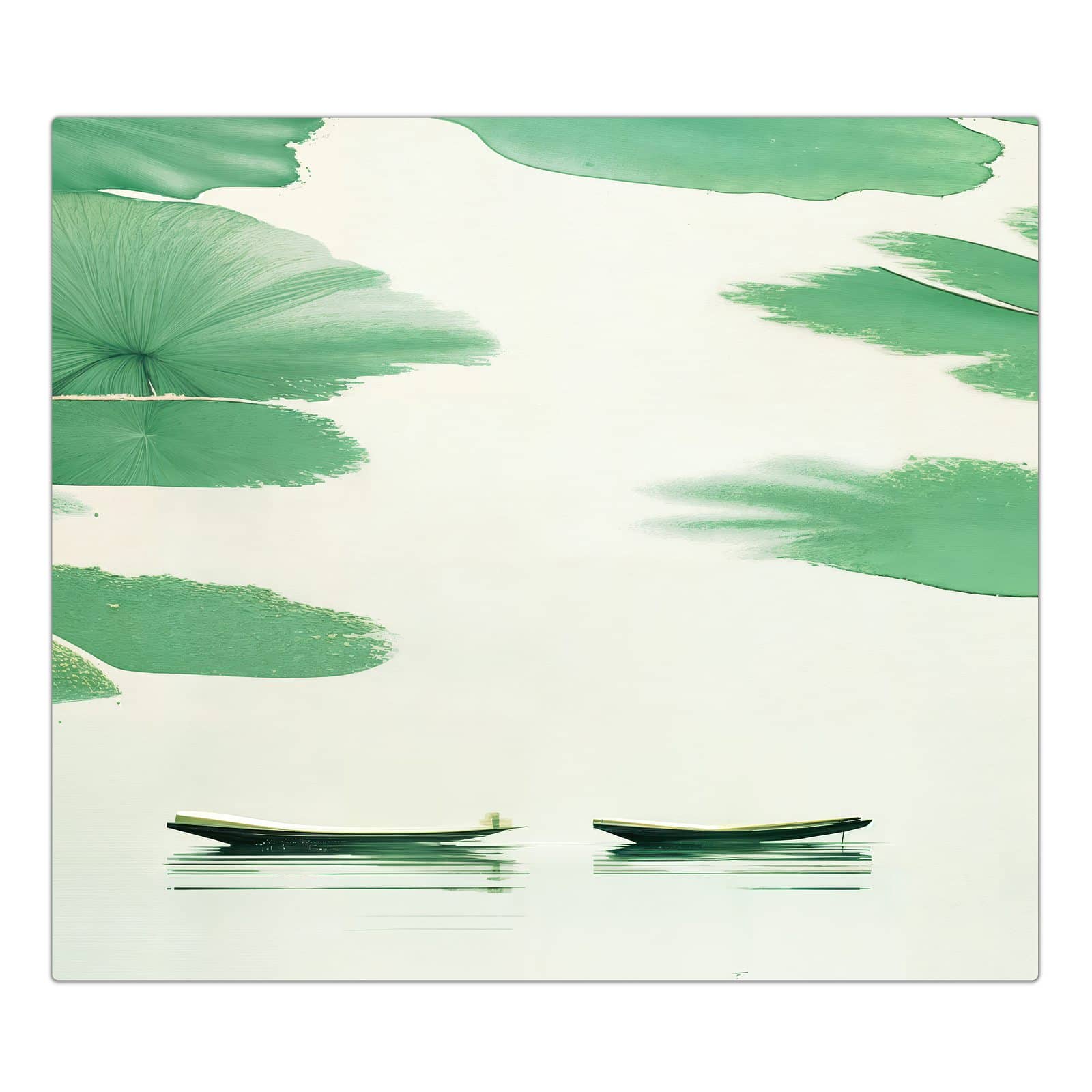 1-teilige Herdabdeckplatte mit Boote auf dem See-Motiv in der Frontansicht #grösse_1-Teilig (60x52cm)