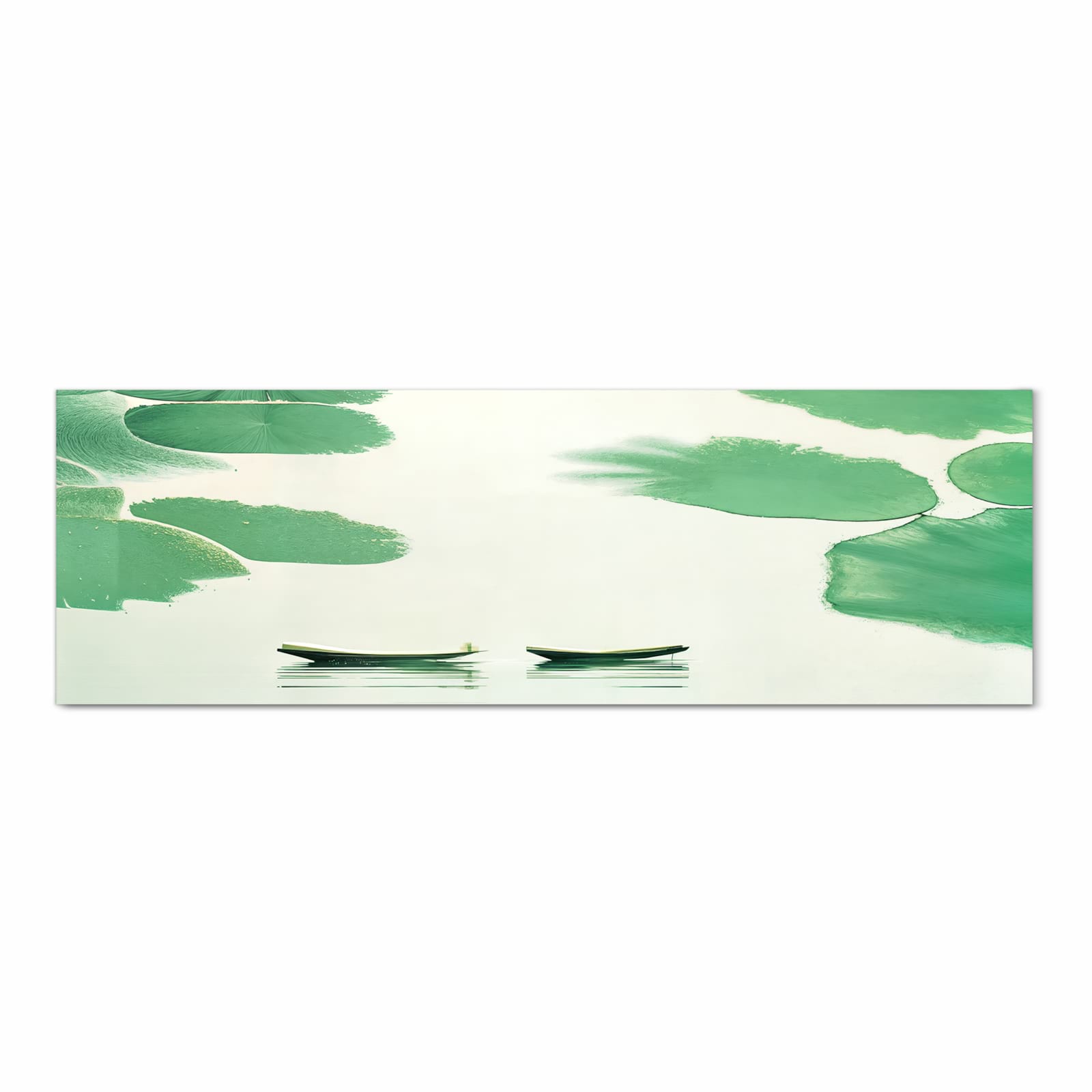 Langlebiger waschbarer Küchenteppich mit Motiv Boote auf dem See in Frontansicht