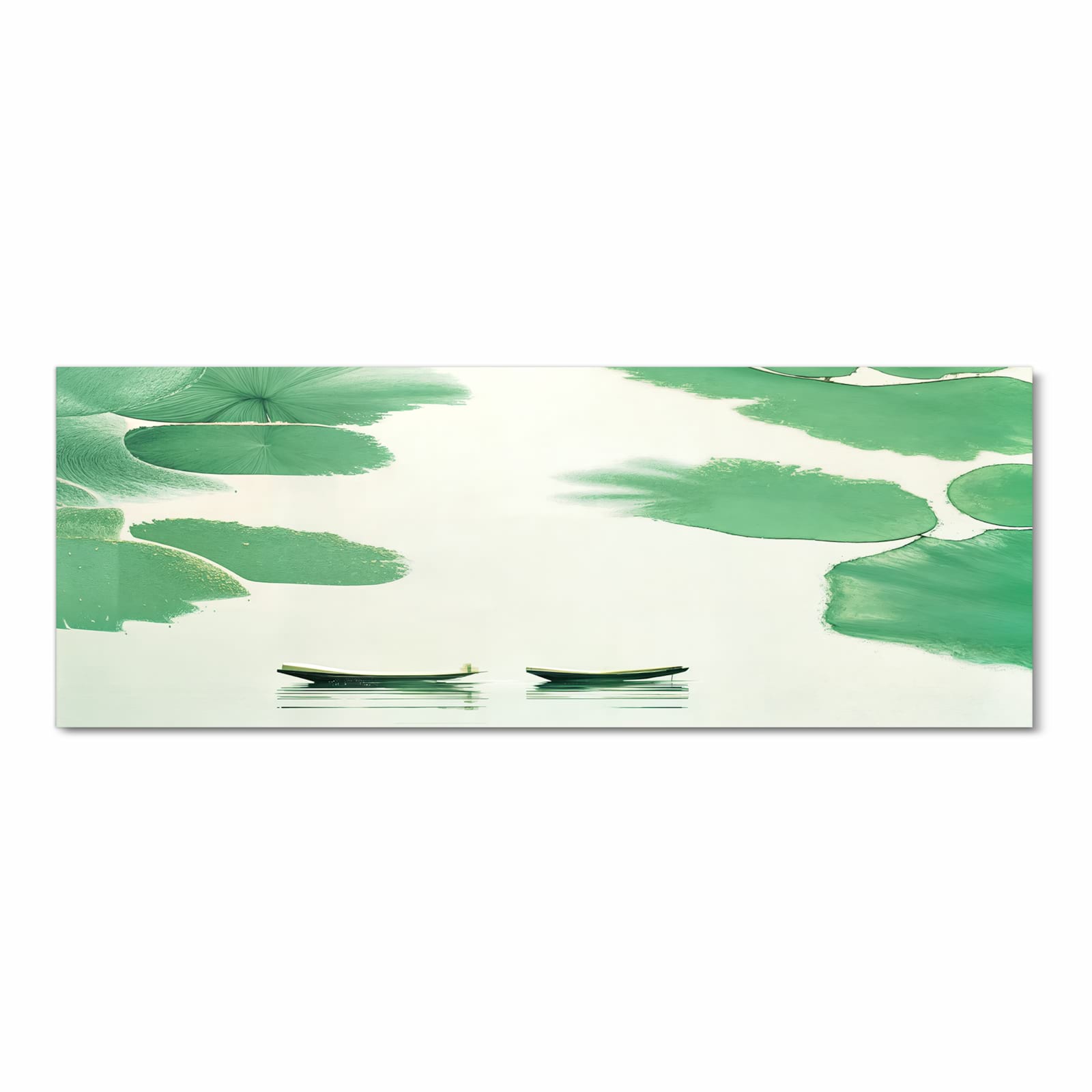 Rutschfester Küchenteppich mit Motiv Boote auf dem See in Frontansicht schützt den Boden