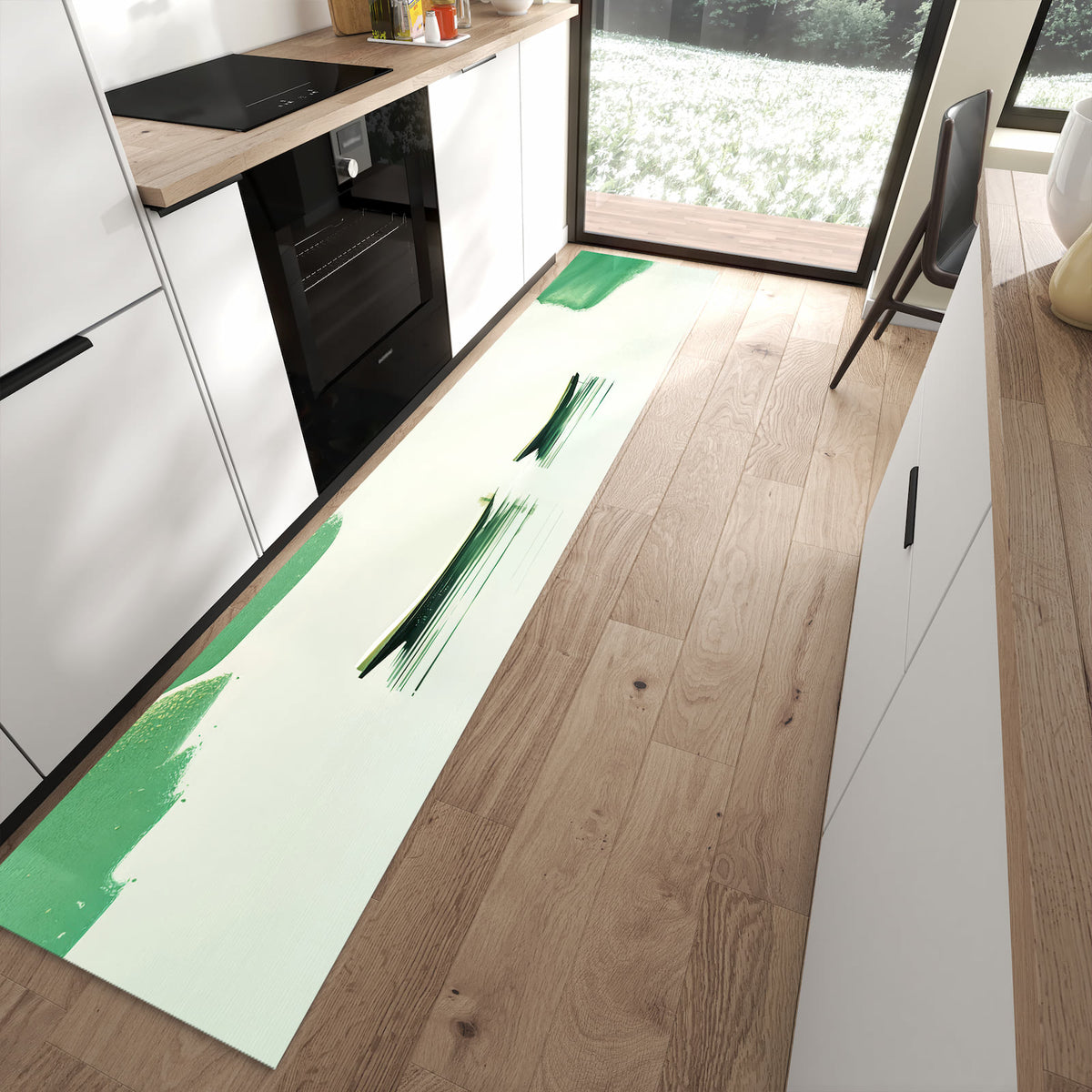 13 Größen – von 60 × 90 bis 80 × 300 cm – Küchenläufer - Boote zwischen Seerosen