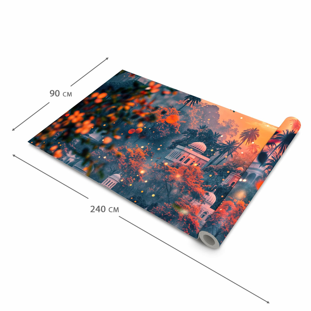 Rutschfester Küchenläufer mit Motiv Traumhafter Tempel in der Grösse 90x240 cm für Trittkomfort