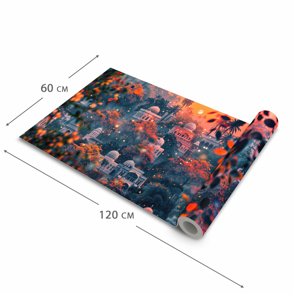 Rutschfester Küchenteppich mit Motiv Traumhafter Tempel in der Größe 90x240 cm
