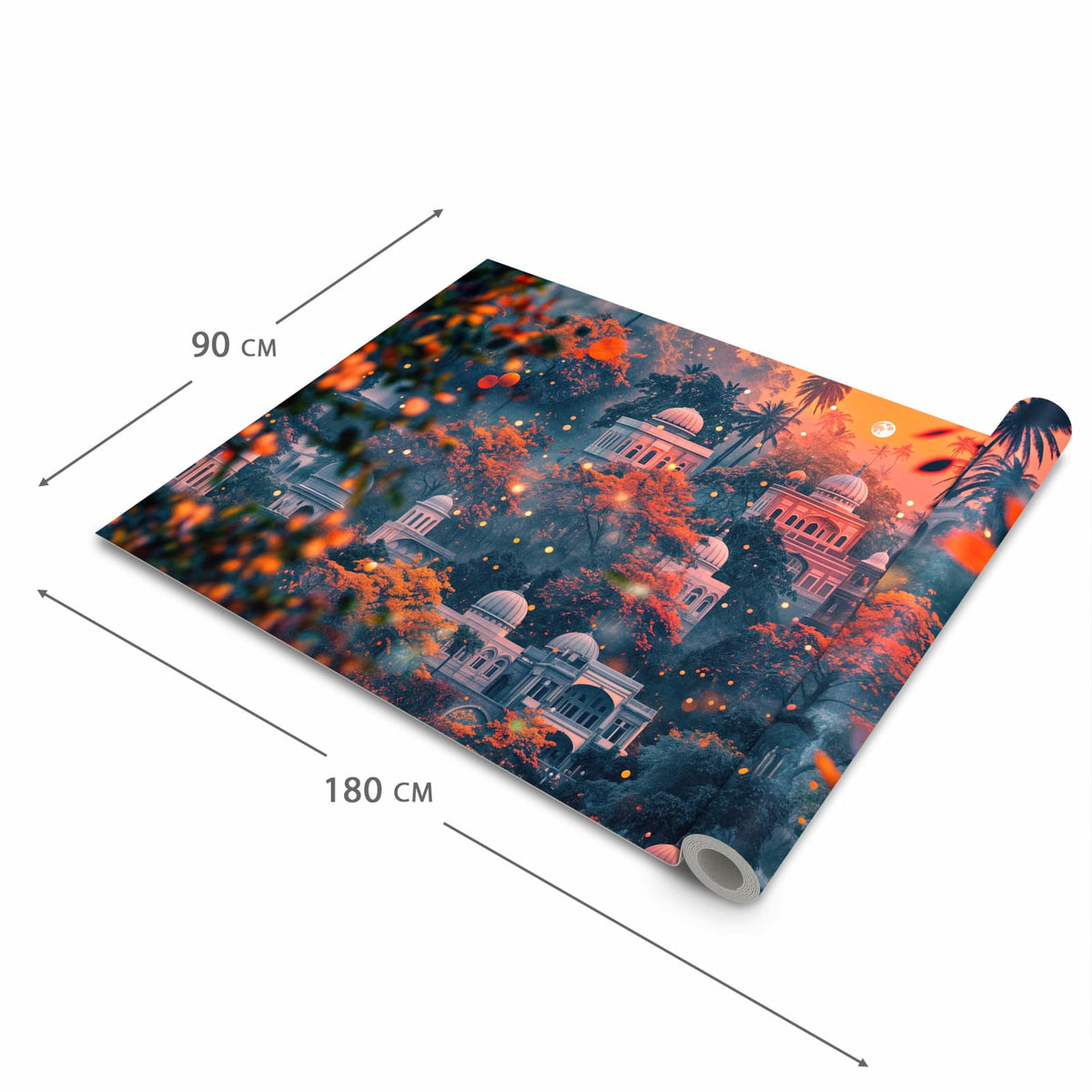UV-beständiger rutschfester Küchenläufer mit Motiv Traumhafter Tempel in der Grösse 90x240 cm