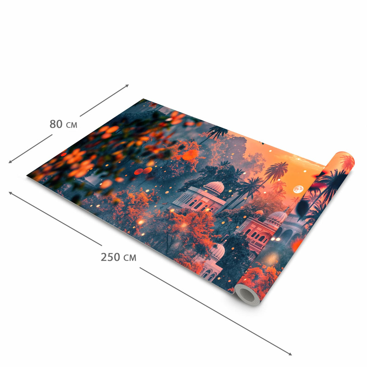 Zeitsparender Küchenläufer mit Motiv Traumhafter Tempel in der Grösse 90x240 cm