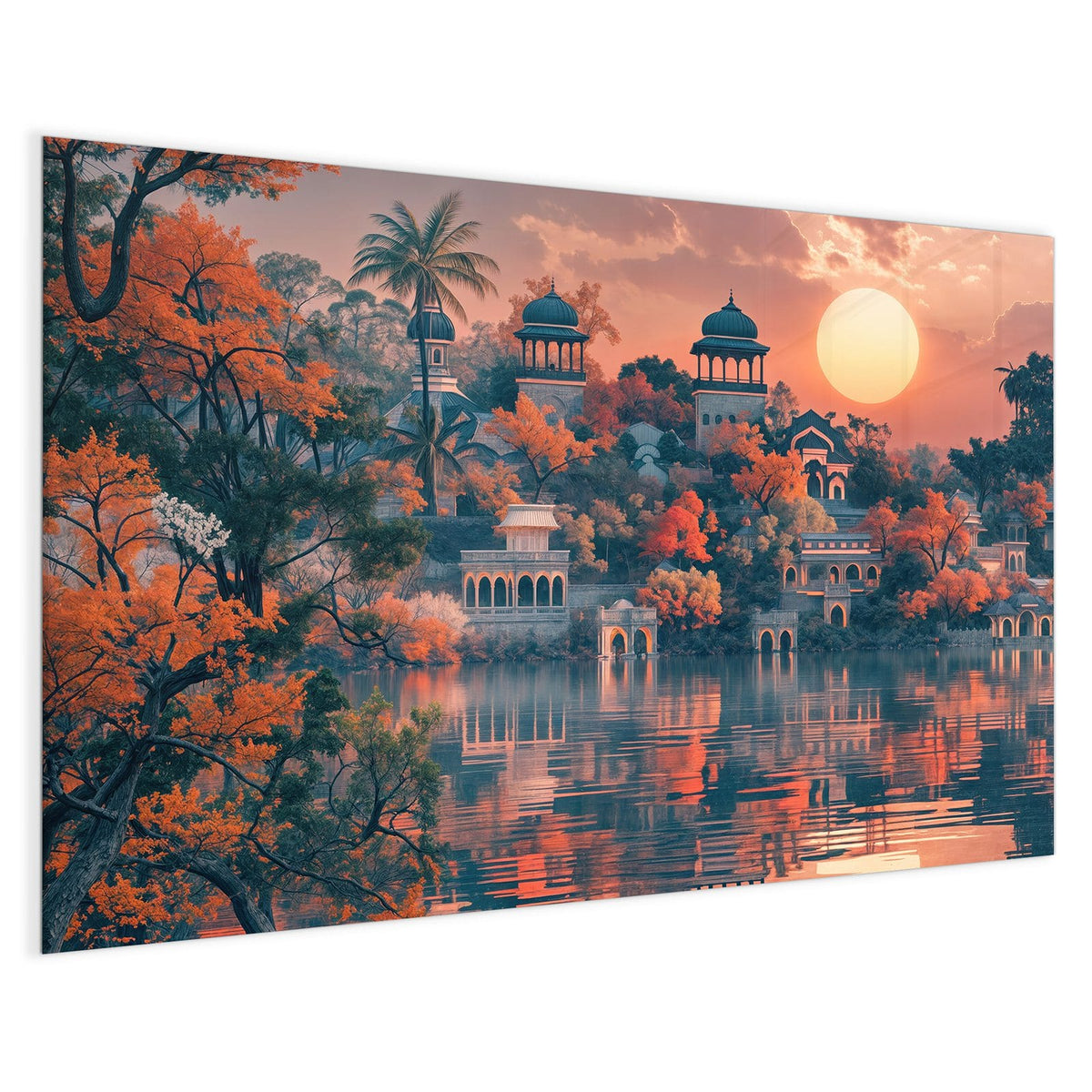 4 mm Glas statt lackiertem Blech – Magnettafel - Palast im Abendlicht